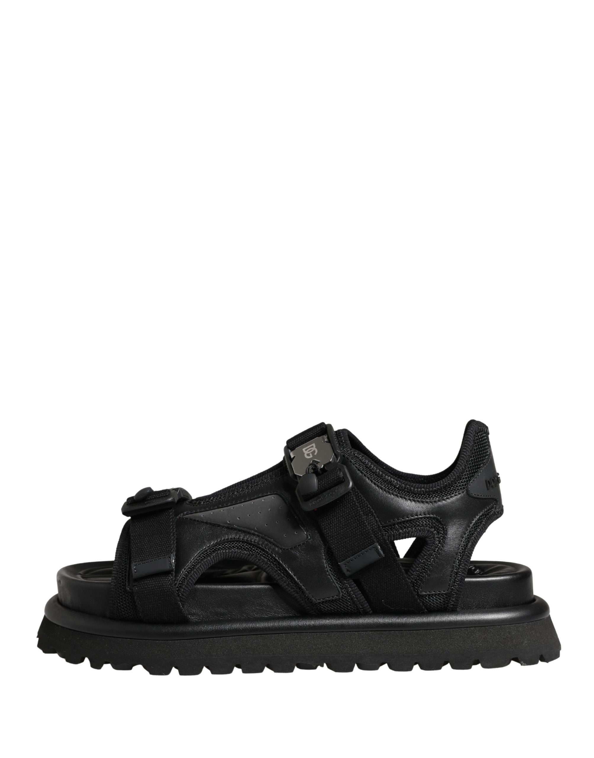 Dolce & Gabbana Black Logo Detailed Men Chunky Sandals Shoes Dolce & Gabbana