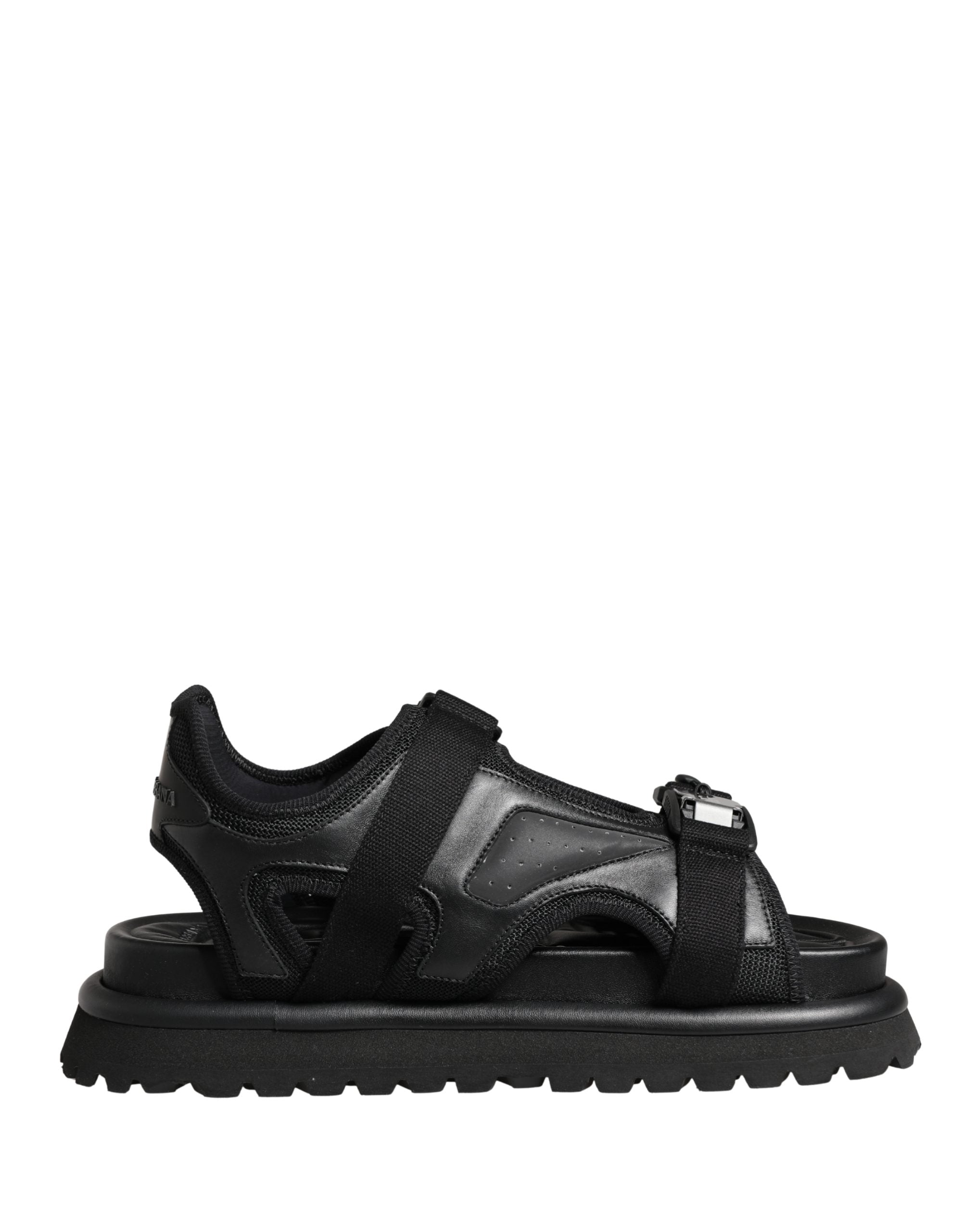 Dolce & Gabbana Black Logo Detailed Men Chunky Sandals Shoes Dolce & Gabbana