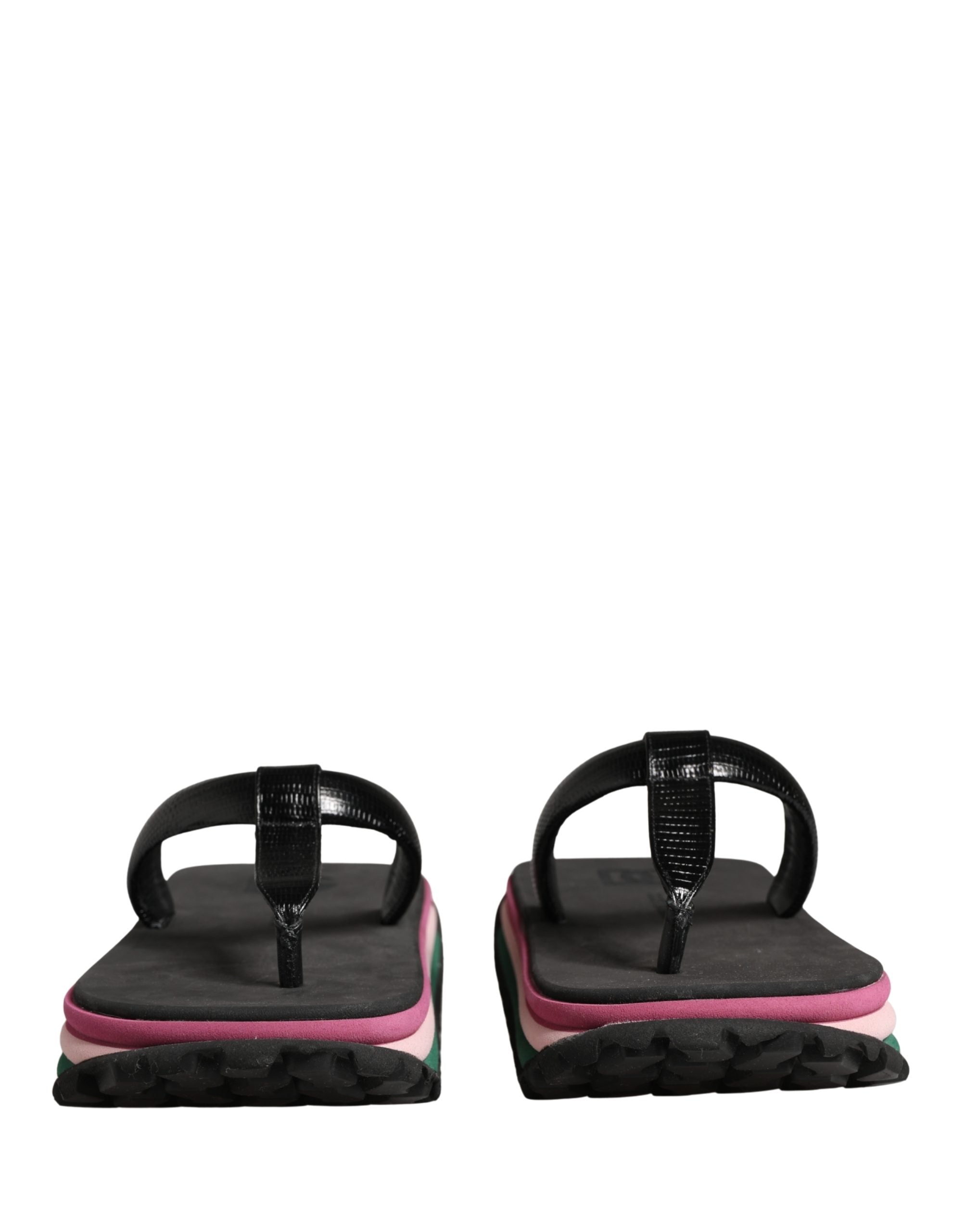 Dolce & Gabbana Multicolor Rubber Chunky Flip Flop Shoes Dolce & Gabbana