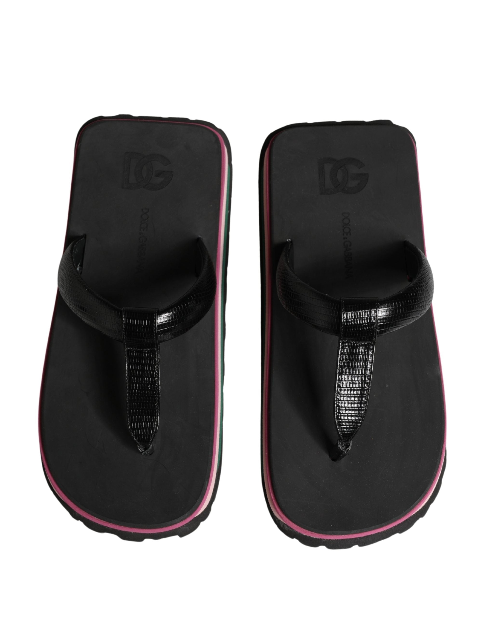 Dolce & Gabbana Multicolor Rubber Chunky Flip Flop Shoes Dolce & Gabbana