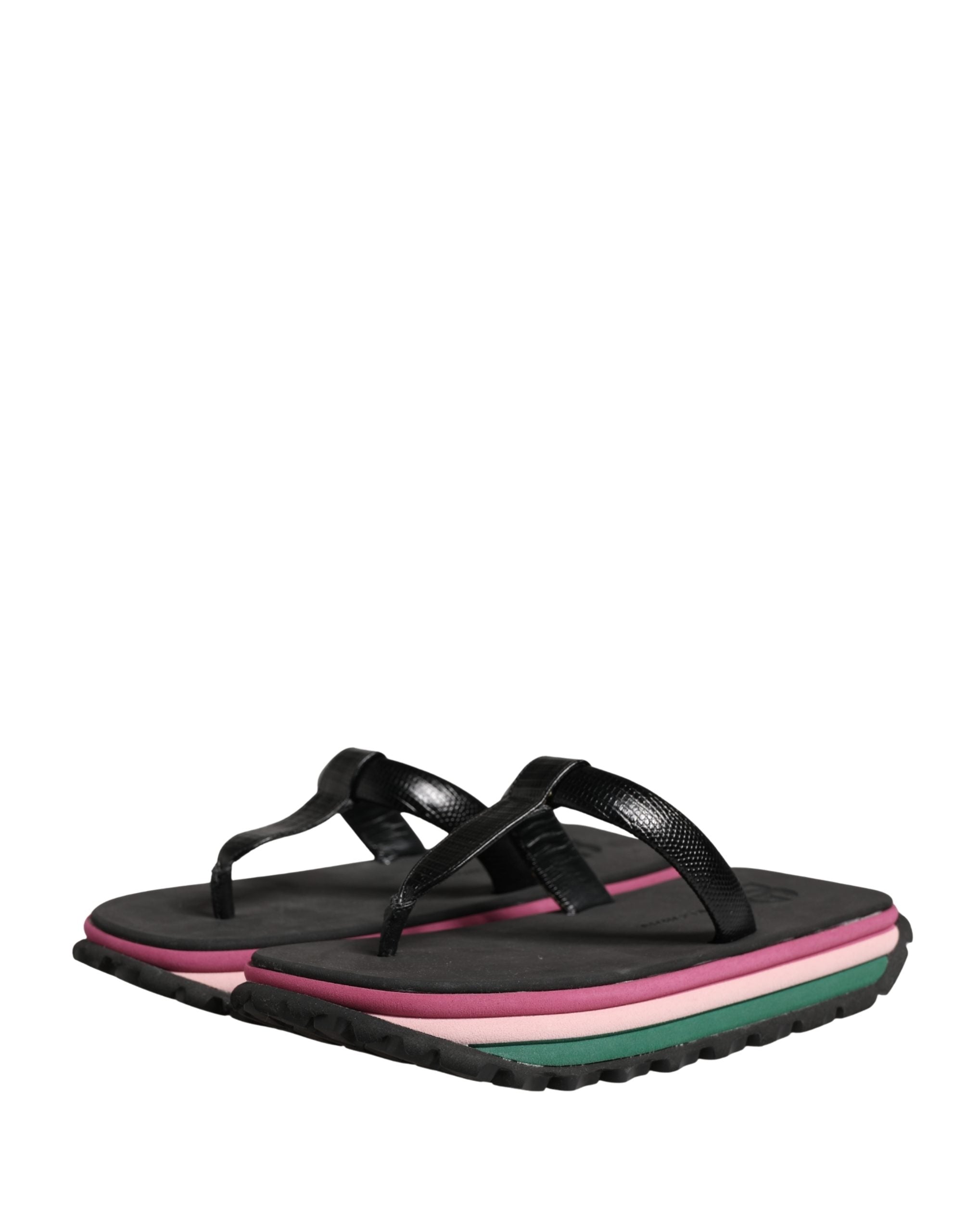 Dolce & Gabbana Multicolor Rubber Chunky Flip Flop Shoes Dolce & Gabbana