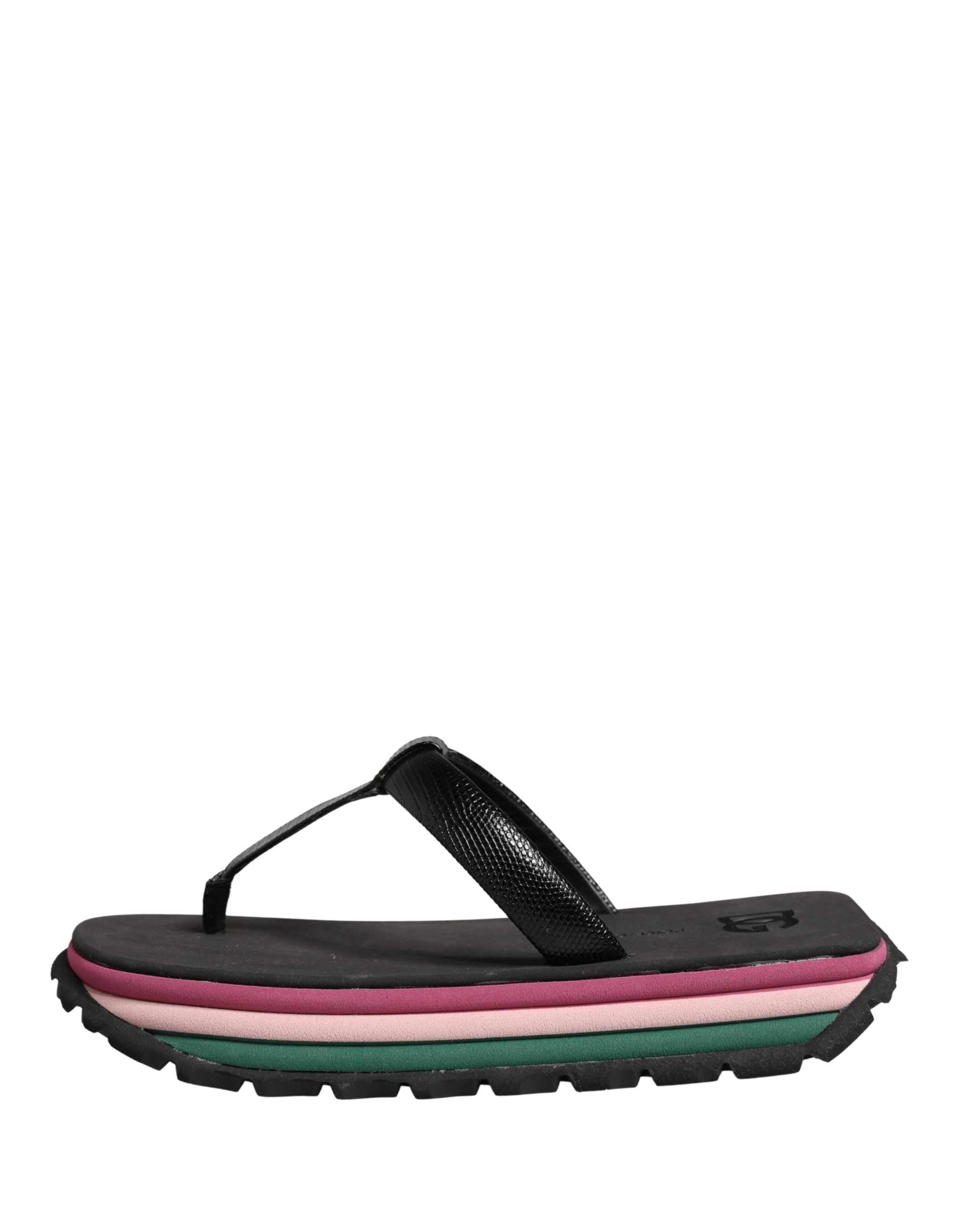 Dolce & Gabbana Multicolor Rubber Chunky Flip Flop Shoes Dolce & Gabbana