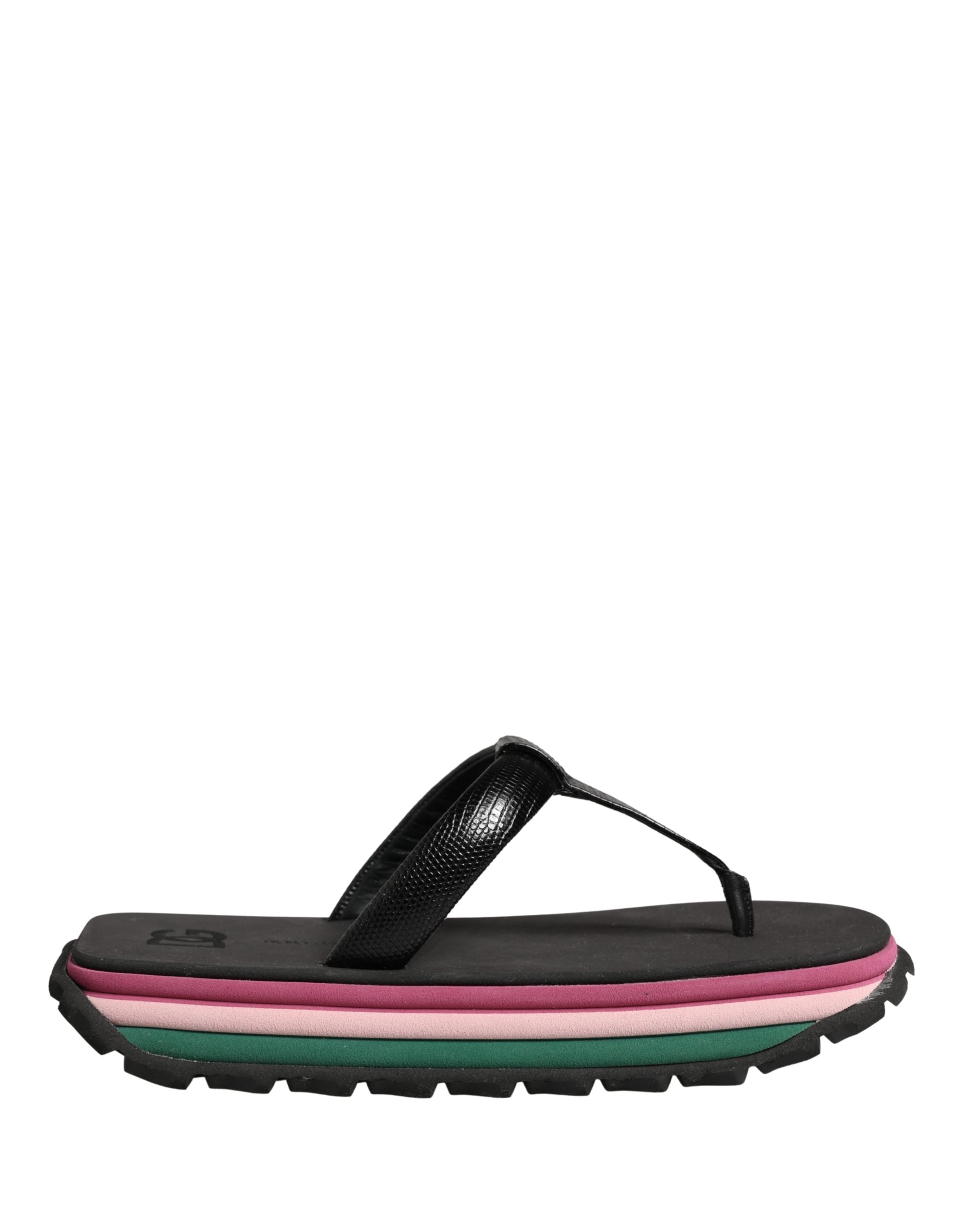 Dolce & Gabbana Multicolor Rubber Chunky Flip Flop Shoes Dolce & Gabbana