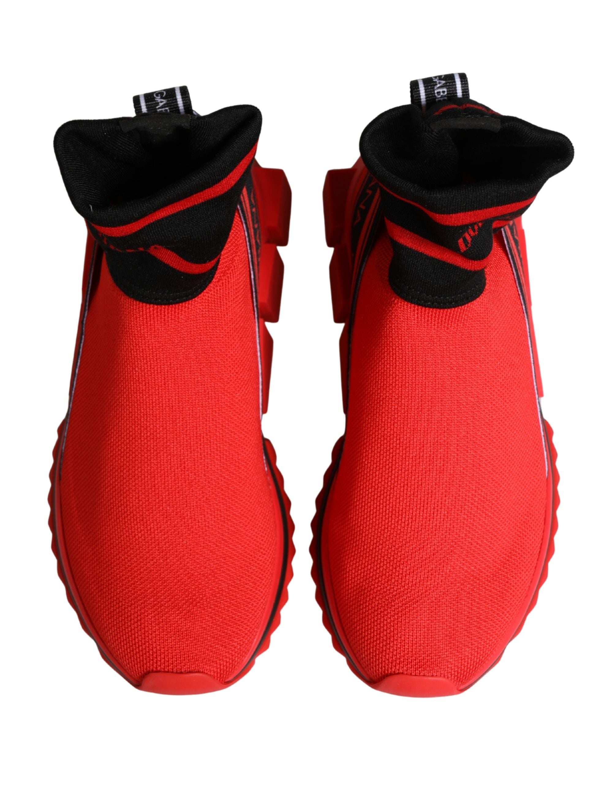 Dolce & Gabbana Red Black Sorrento Socks Sneakers Shoes Dolce & Gabbana