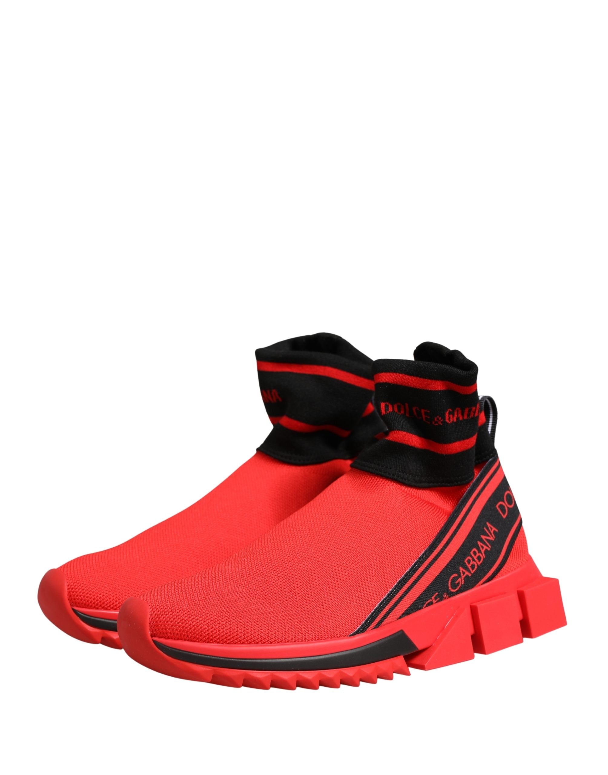 Dolce & Gabbana Red Black Sorrento Socks Sneakers Shoes Dolce & Gabbana