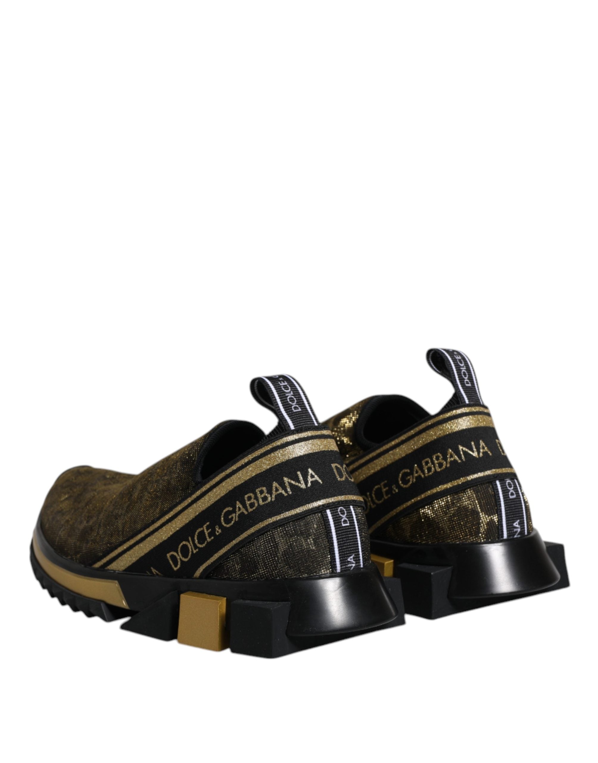 Dolce & Gabbana Gold Glitter Leopard Sorrento Sneakers Shoes Dolce & Gabbana