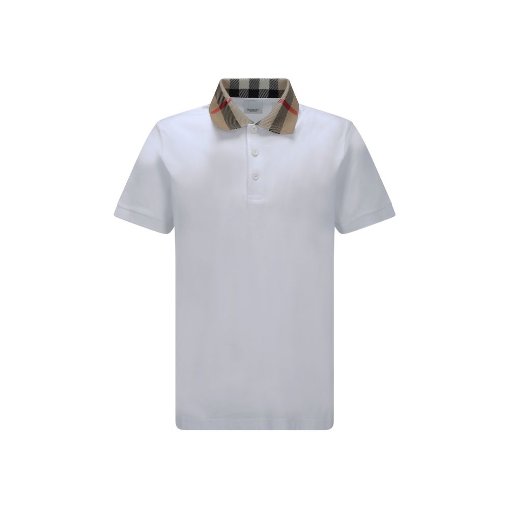 Burberry White Cotton Polo Shirt Burberry