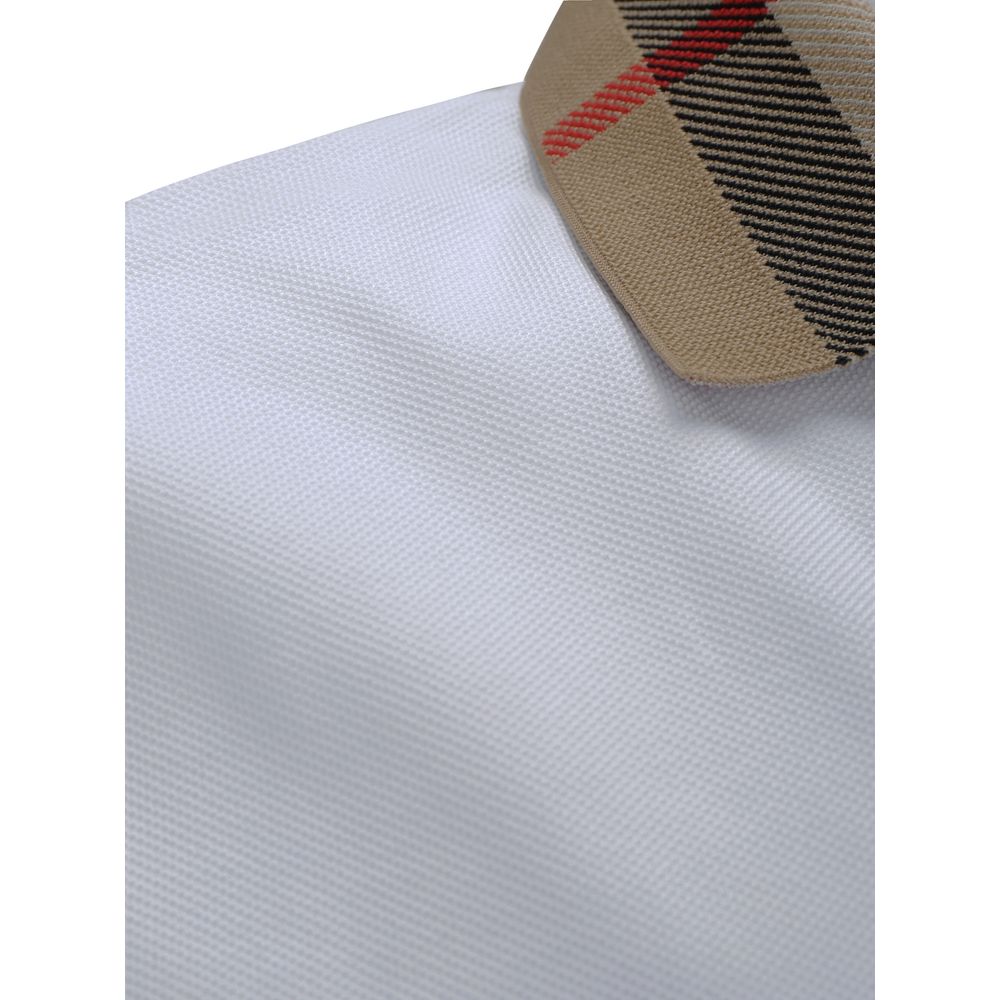 Burberry White Cotton Polo Shirt Burberry