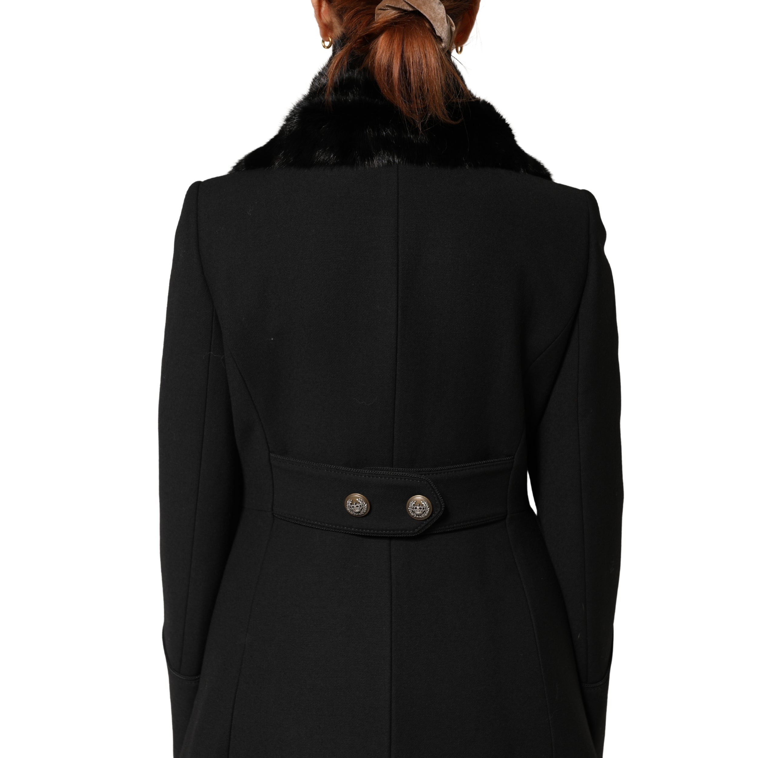 Dolce & Gabbana Black Fur Shawl Neck Wrap Cover Collar Scarf Dolce & Gabbana