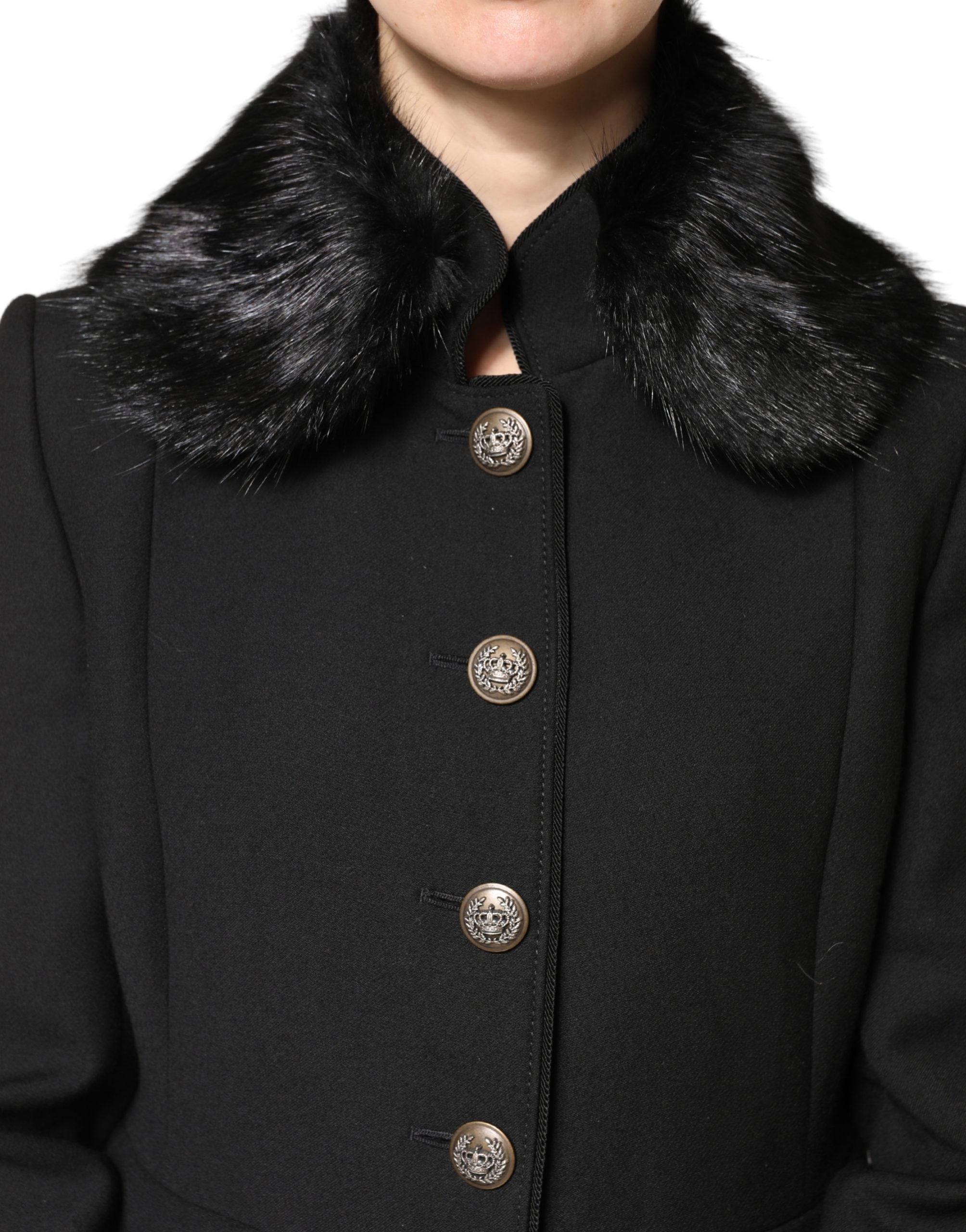 Dolce & Gabbana Black Fur Shawl Neck Wrap Cover Collar Scarf Dolce & Gabbana