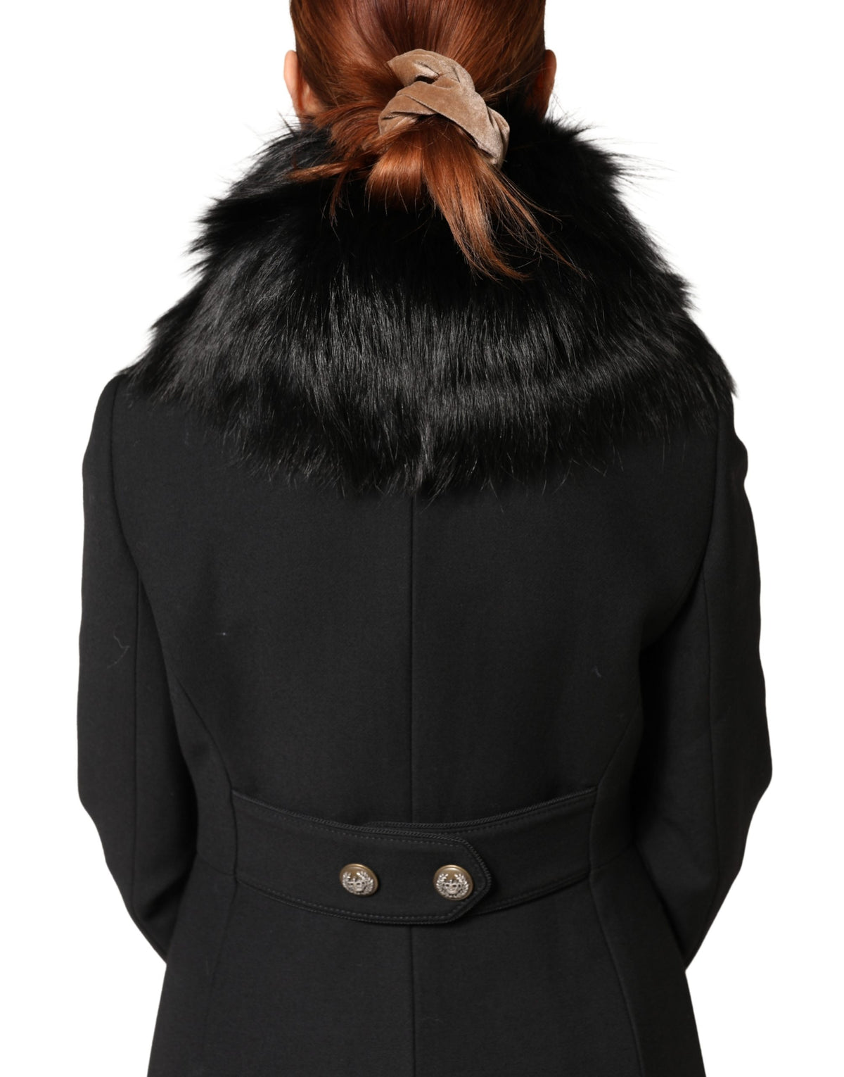 Dolce & Gabbana Black Fur Shoulder Collar Wrap Shawl Scarf