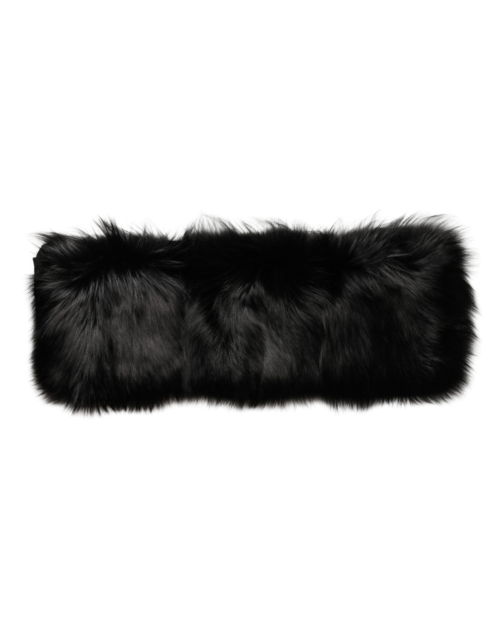 Dolce & Gabbana Black Fur Shoulder Collar Wrap Shawl Scarf Dolce & Gabbana