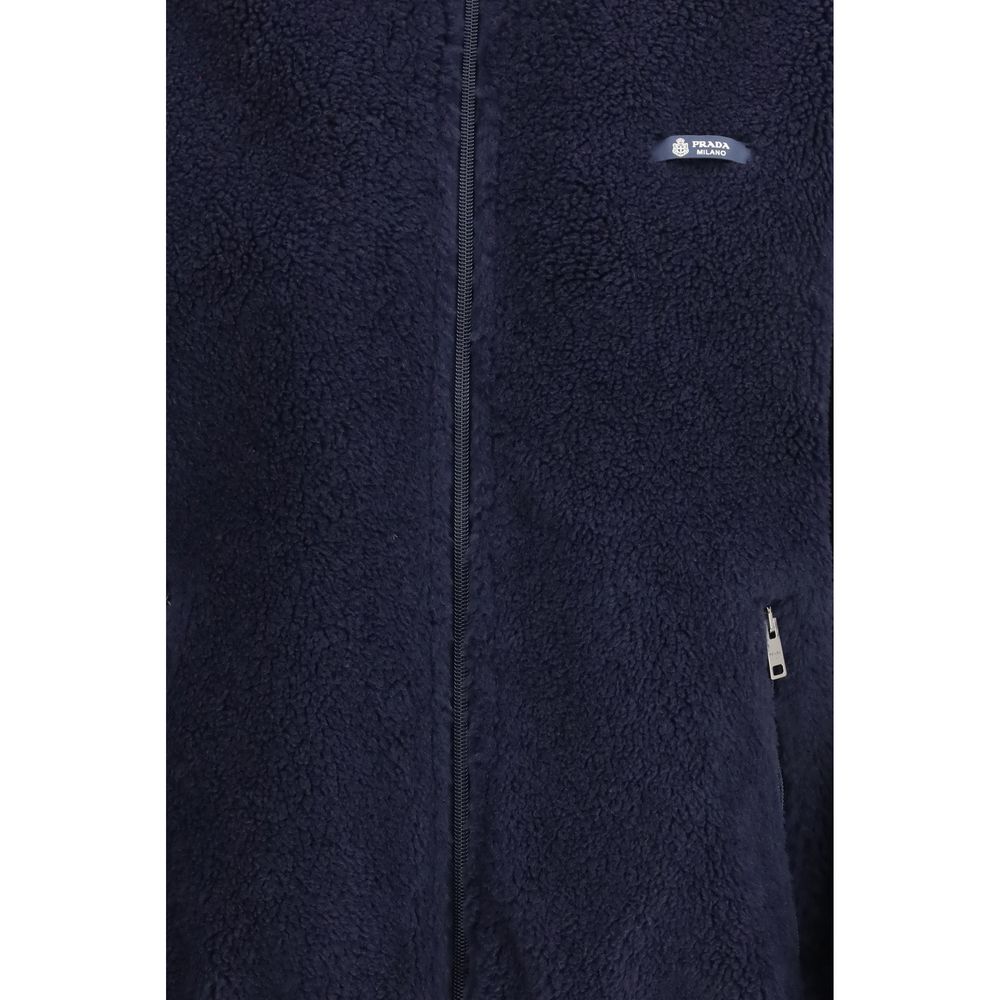 Prada Blue Polyamide Full-Length Jacket Prada