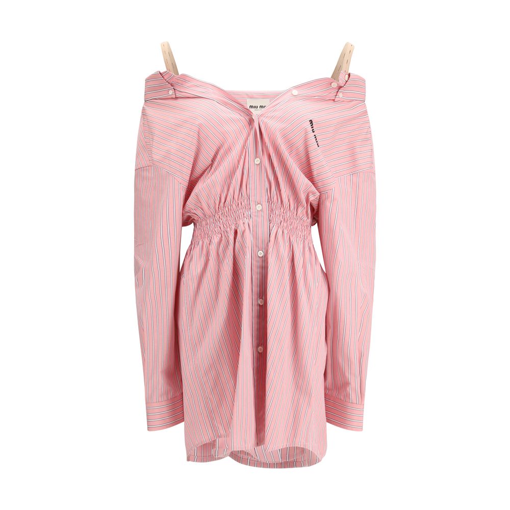 Miu Miu Multicolor Cotton Casual Dress Miu Miu