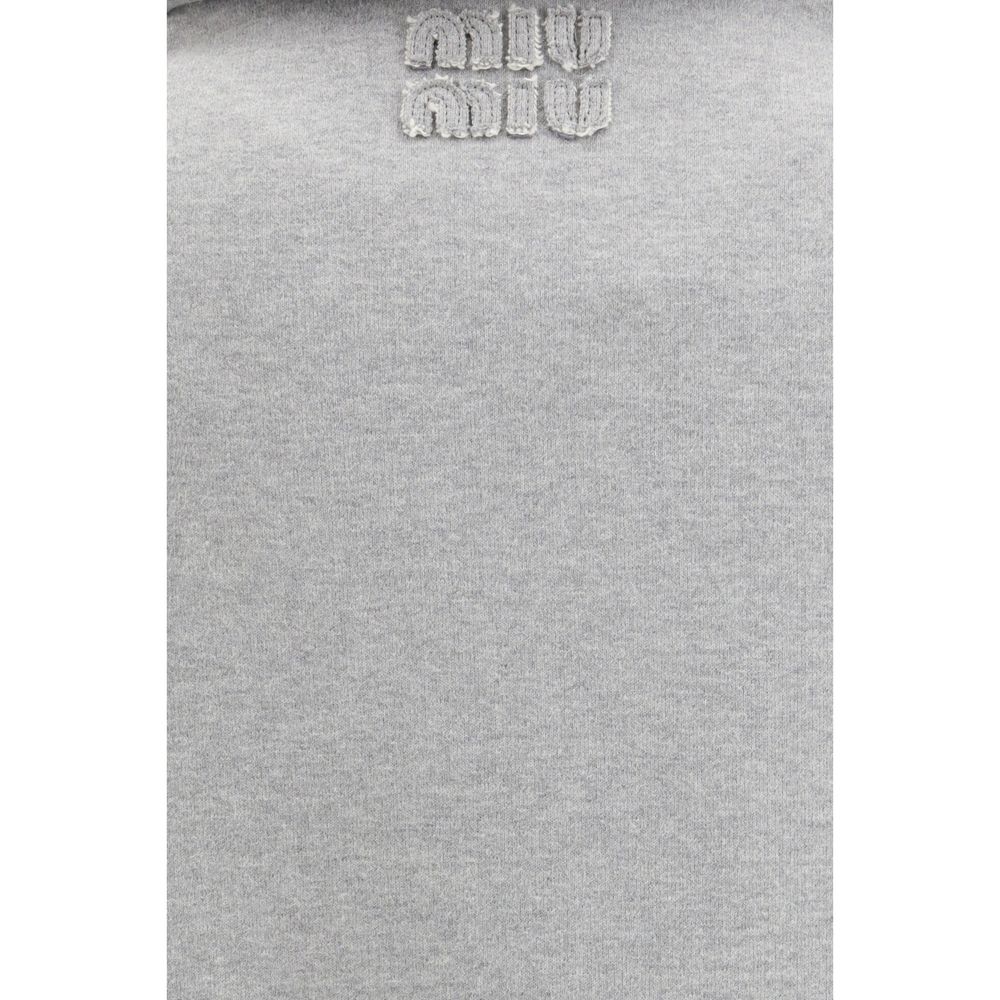 Miu Miu Gray Cotton Sweatshirt Miu Miu