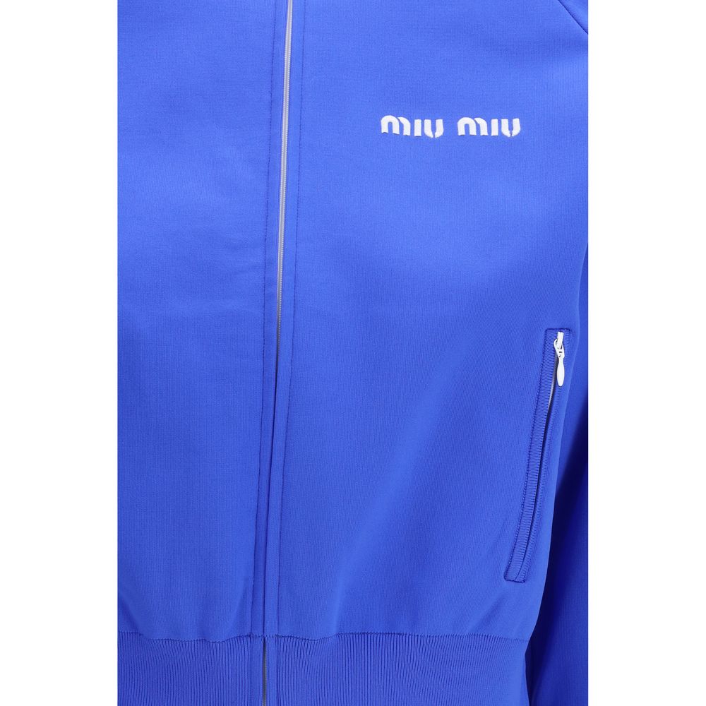 Miu Miu Blue Polyamide Sweatshirt Miu Miu
