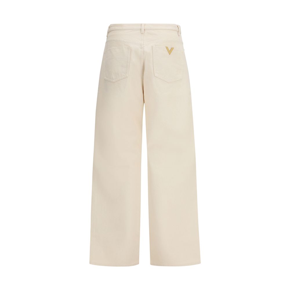 Valentino Beige Cotton Casual Pants Valentino