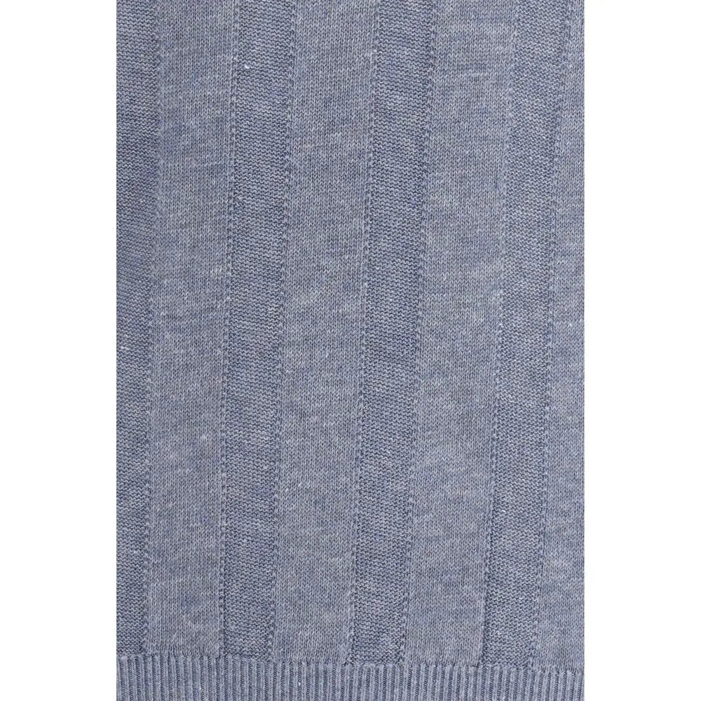 Brunello Cucinelli Blue Linen T-Shirt Brunello Cucinelli