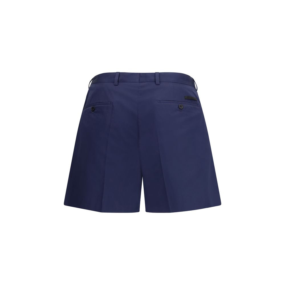 Prada Blue Cotton Bermuda Shorts Prada