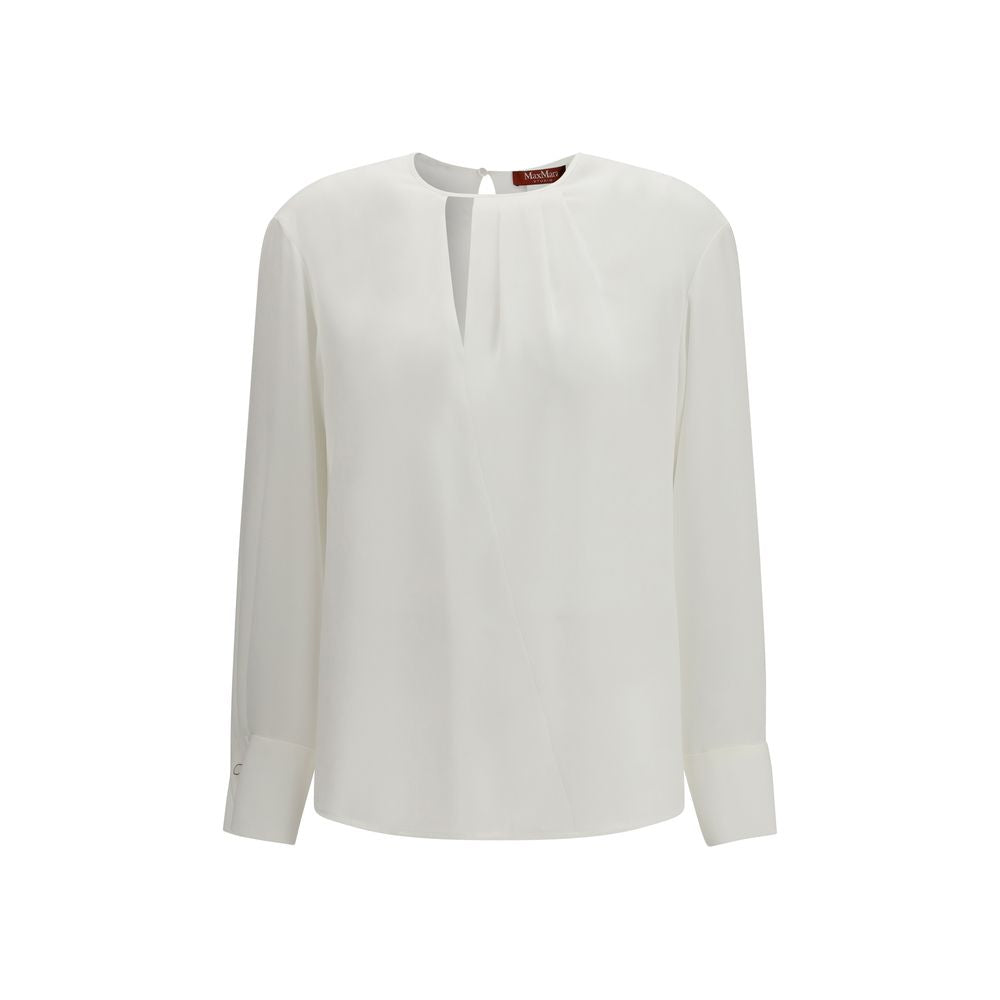 Max Mara White Triacetate Blouse Max Mara