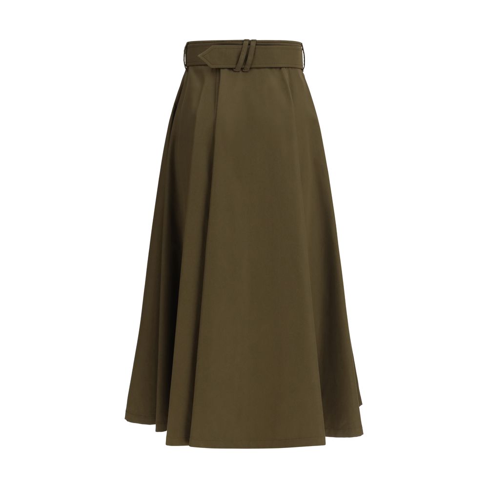 Burberry Bicolor Cotton Midi Skirt Burberry