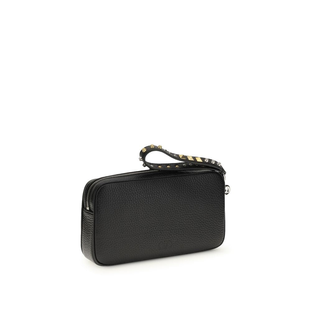 Valentino Garavani Black Calf Leather Bos Taurus Accessories Valentino Garavani
