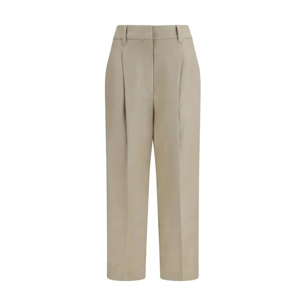 Brunello Cucinelli Beige Linen Casual Pants Brunello Cucinelli