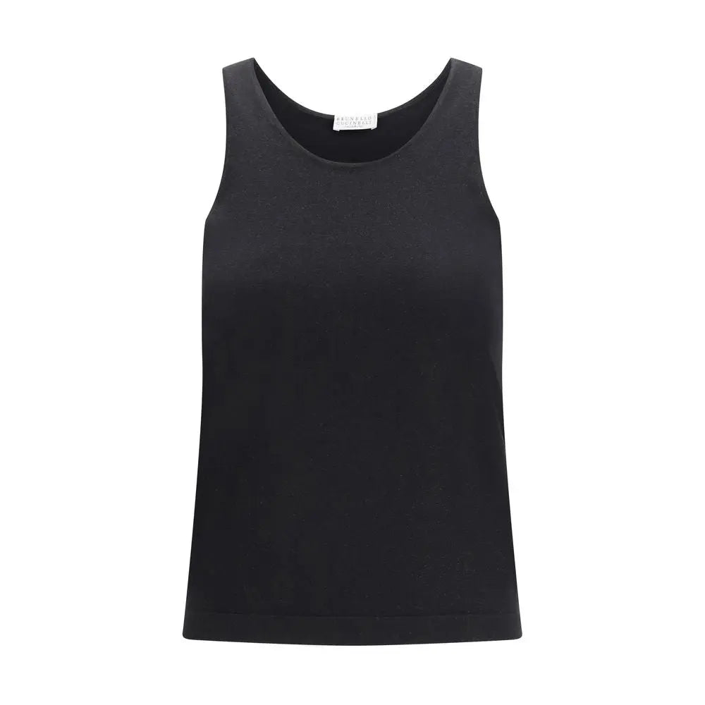 Brunello Cucinelli Black Cashmere Tank Tops Brunello Cucinelli