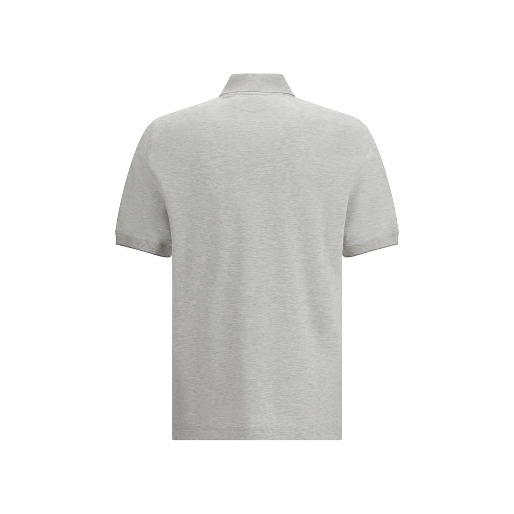 Brunello Cucinelli Gray Cotton Polo Shirt Brunello Cucinelli