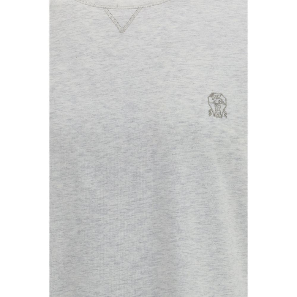 Brunello Cucinelli Gray Cotton T-Shirt Brunello Cucinelli