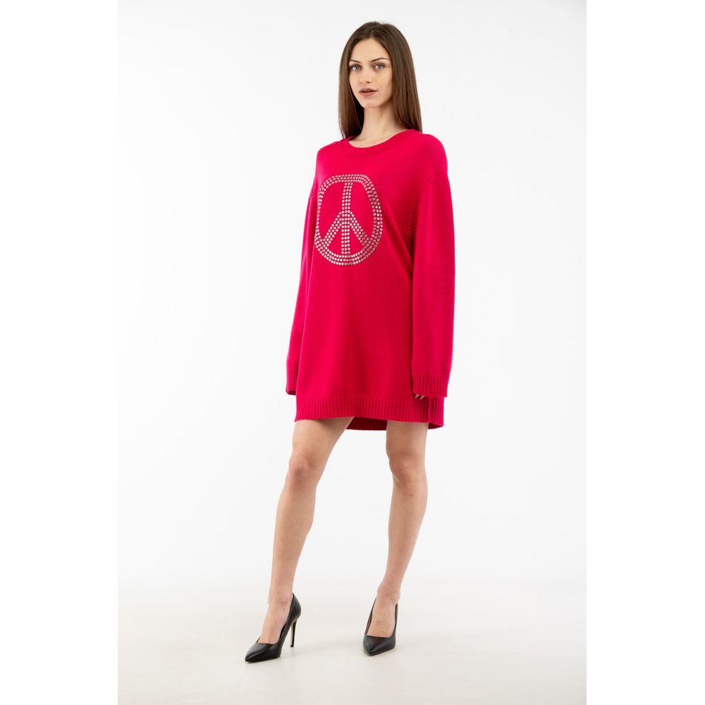 Moschino Fuchsia Wool Casual Dress Moschino