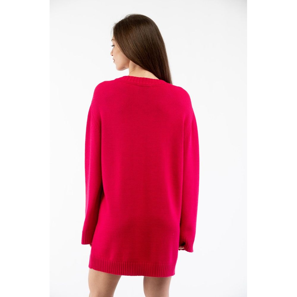 Moschino Fuchsia Wool Casual Dress Moschino