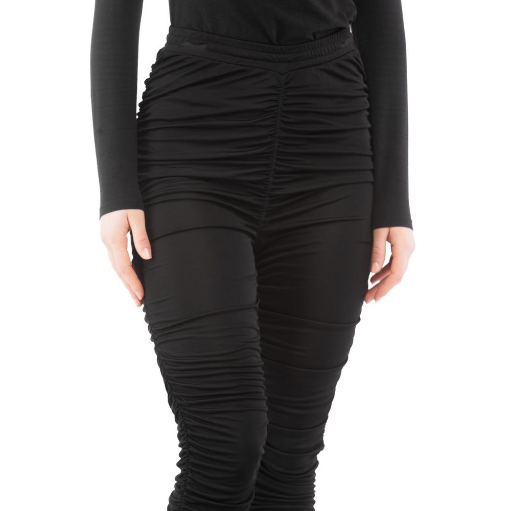 Moschino Black Viscose Casual Pants Moschino