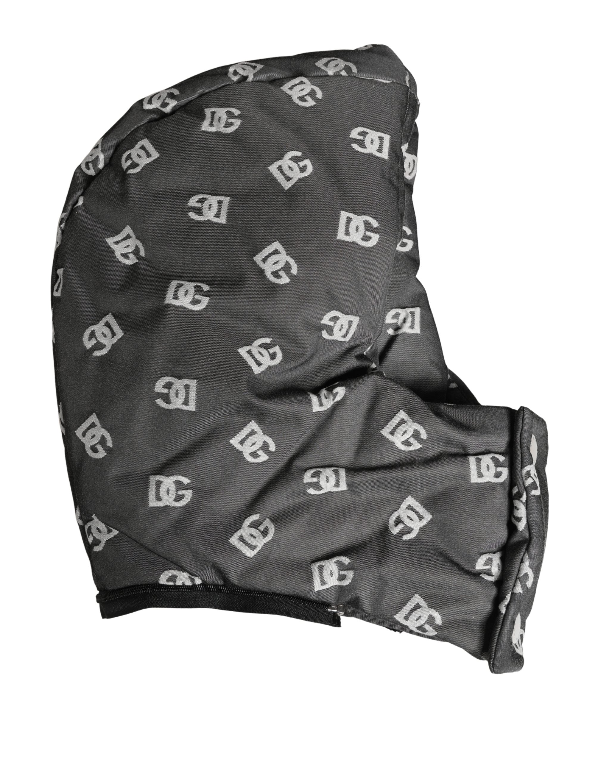 Dolce & Gabbana Black Logo Print Whole Head Wrap Capello Hat Dolce & Gabbana