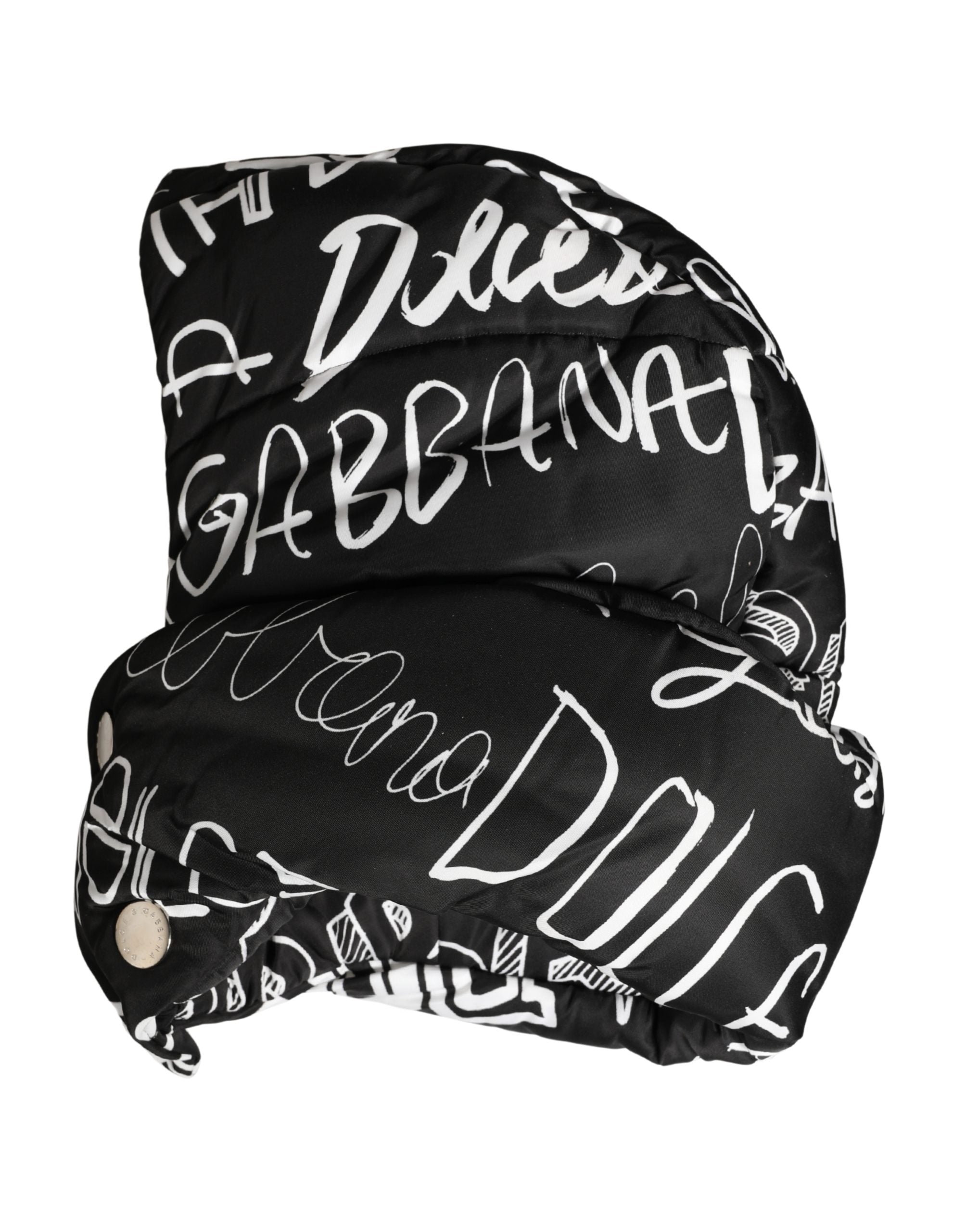 Dolce & Gabbana Black Logo Print Whole Head Wrap Capello Hat Dolce & Gabbana