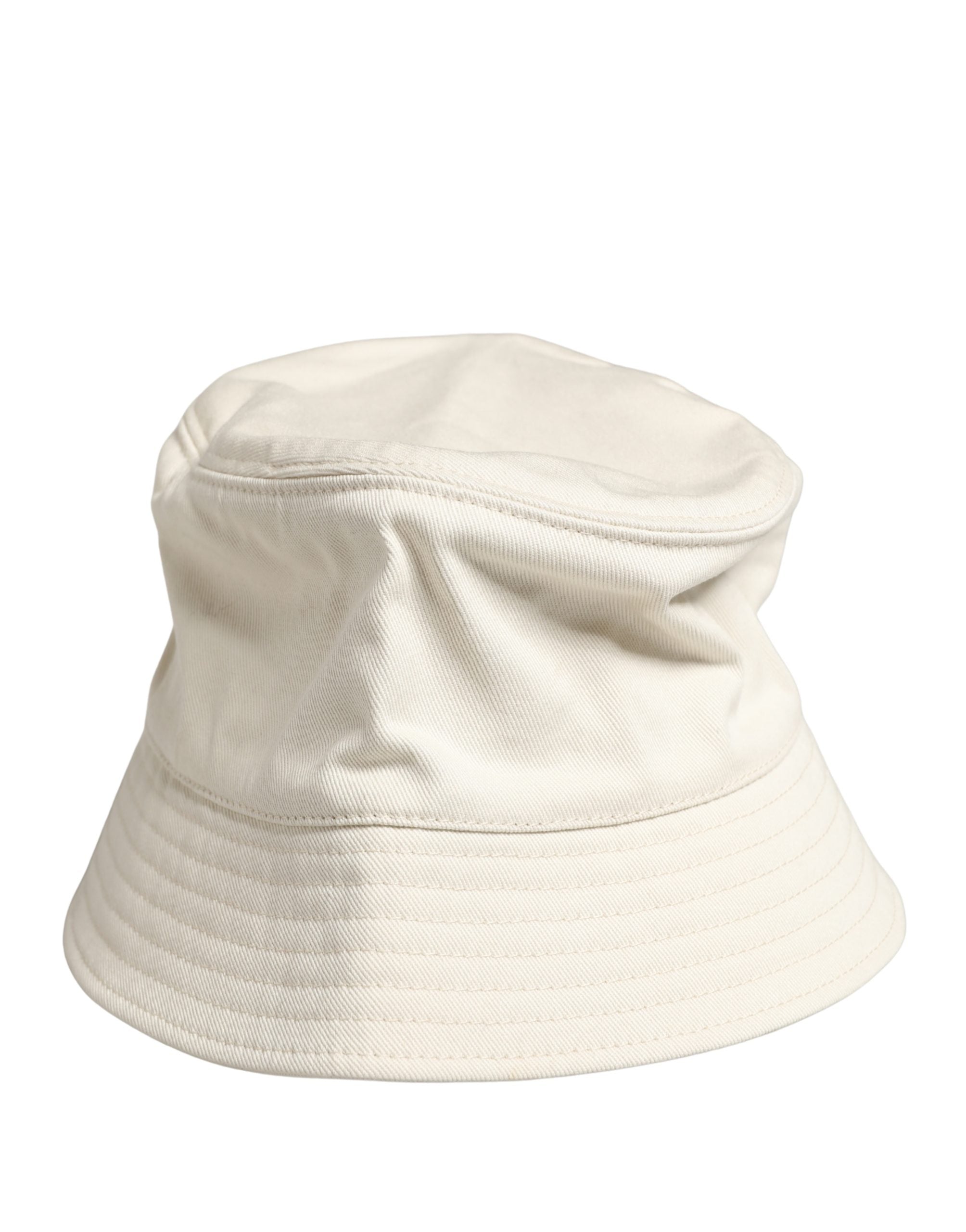 Dolce & Gabbana Men White Cotton Bucket Fisherman Capello Hat Dolce & Gabbana