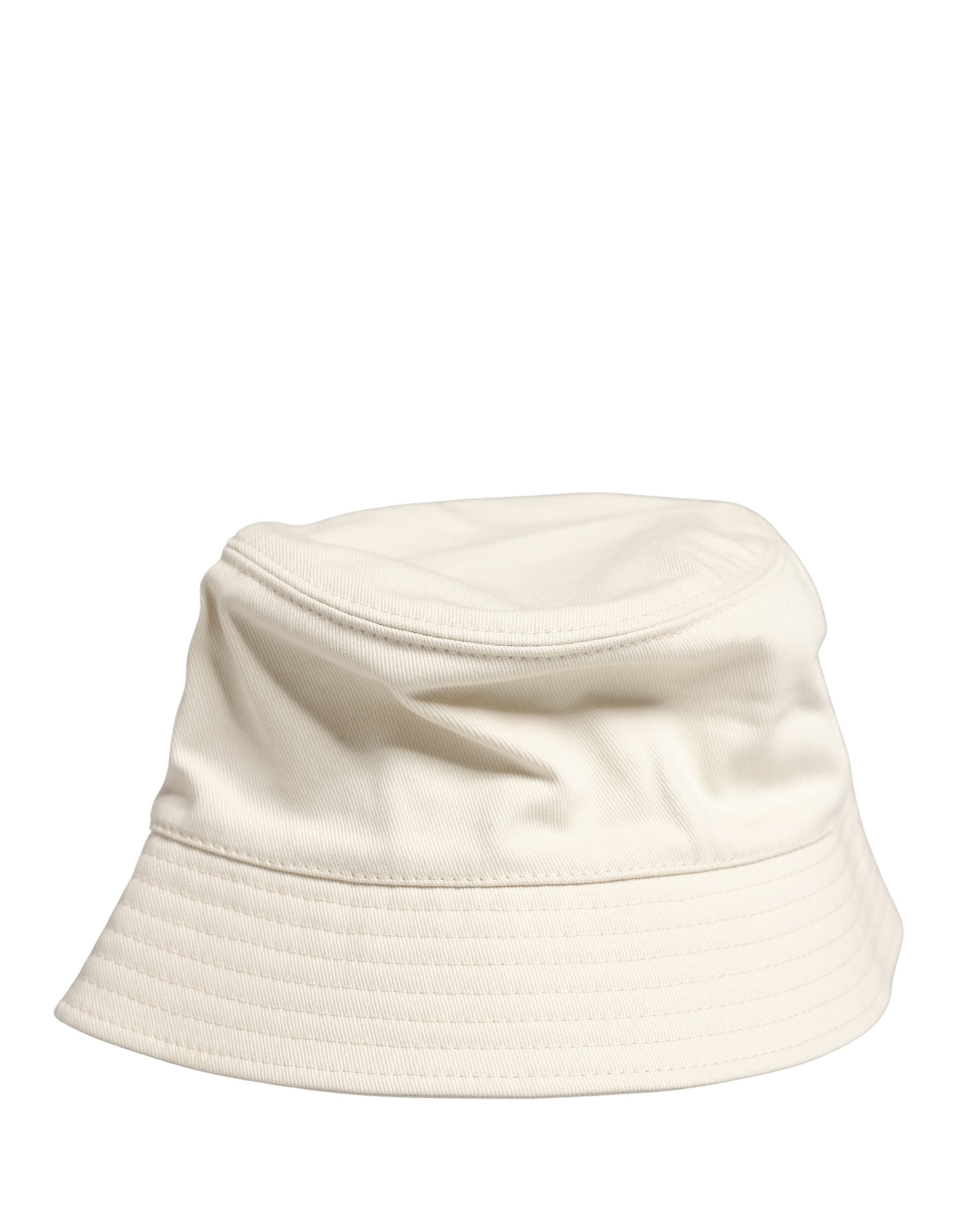 Dolce & Gabbana Men White Cotton Bucket Fisherman Capello Hat Dolce & Gabbana