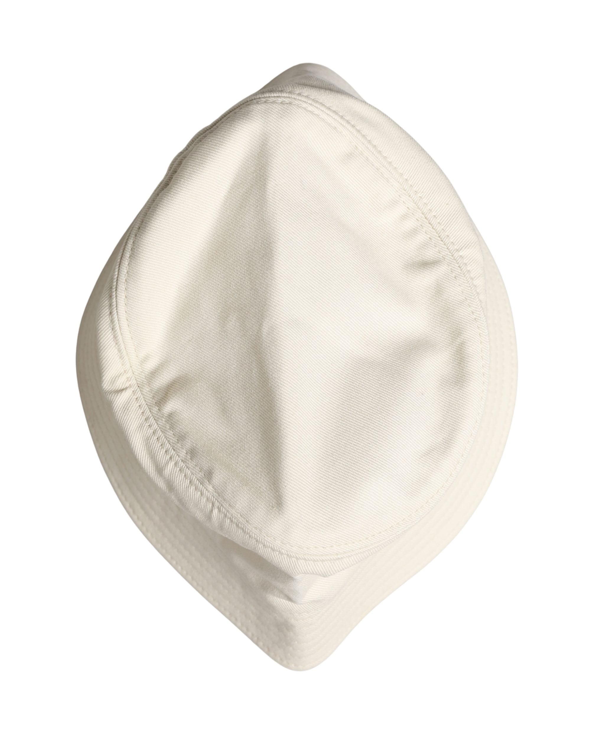 Dolce & Gabbana Men White Cotton Bucket Fisherman Capello Hat Dolce & Gabbana