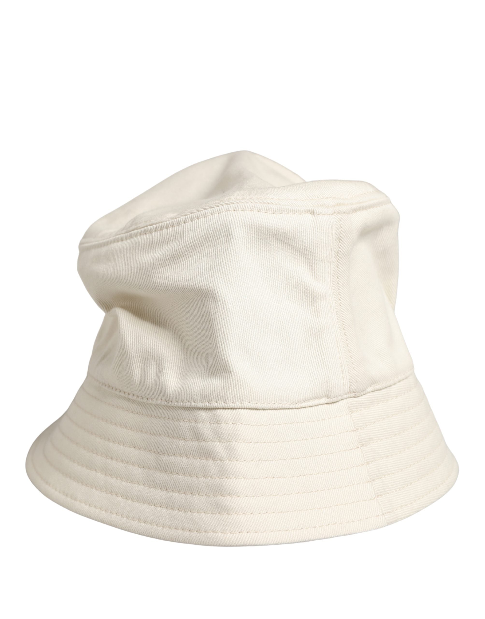 Dolce & Gabbana Men White Cotton Bucket Fisherman Capello Hat Dolce & Gabbana