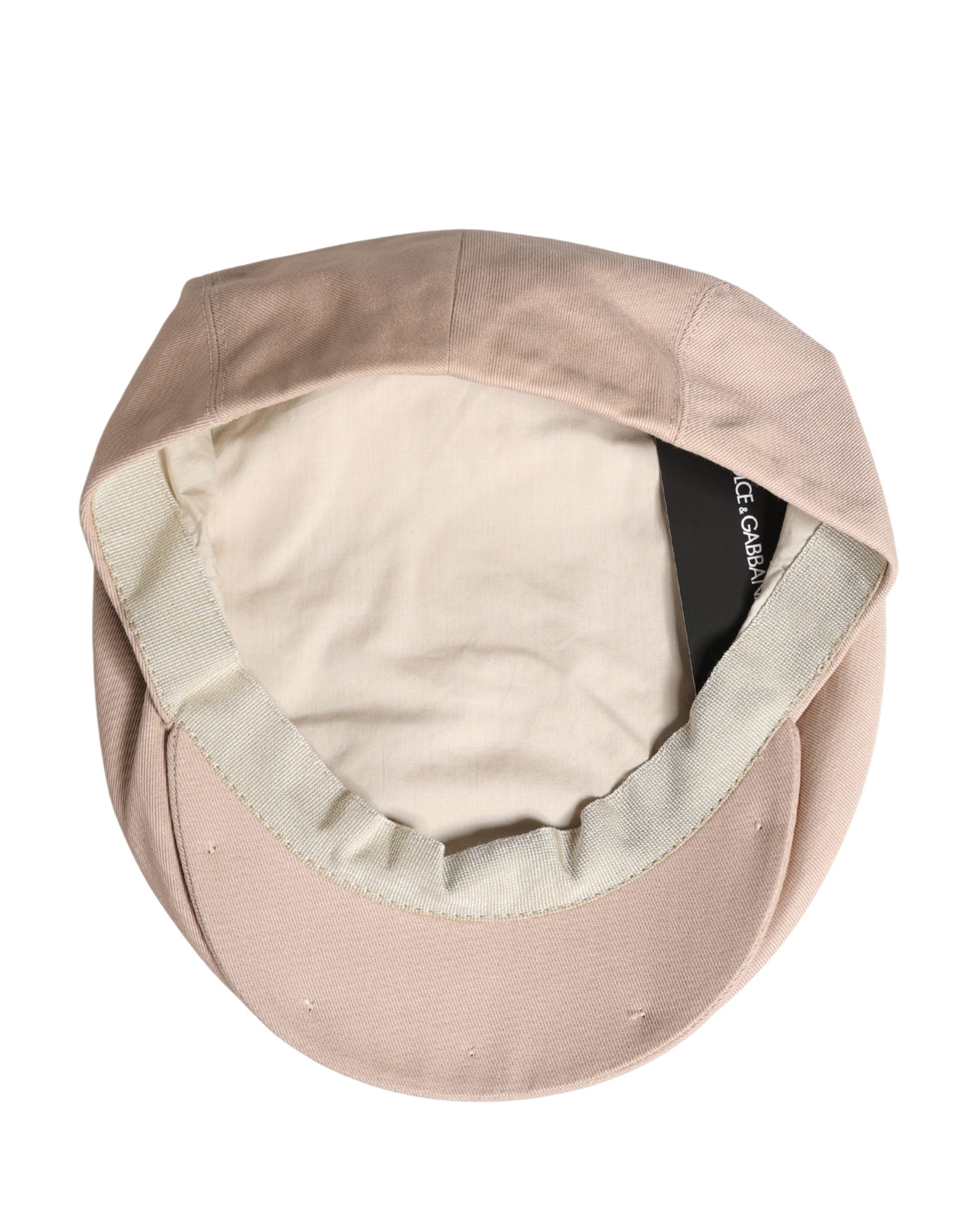 Dolce & Gabbana Men Beige Cotton Newsboy Cloth Capello Hat Dolce & Gabbana