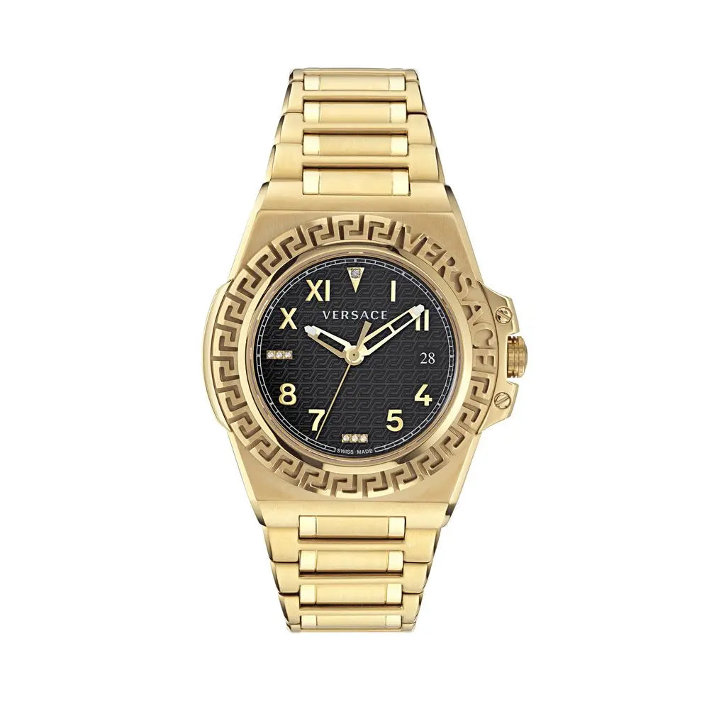 Versace Gold Stainless Steel Dress Watch Versace