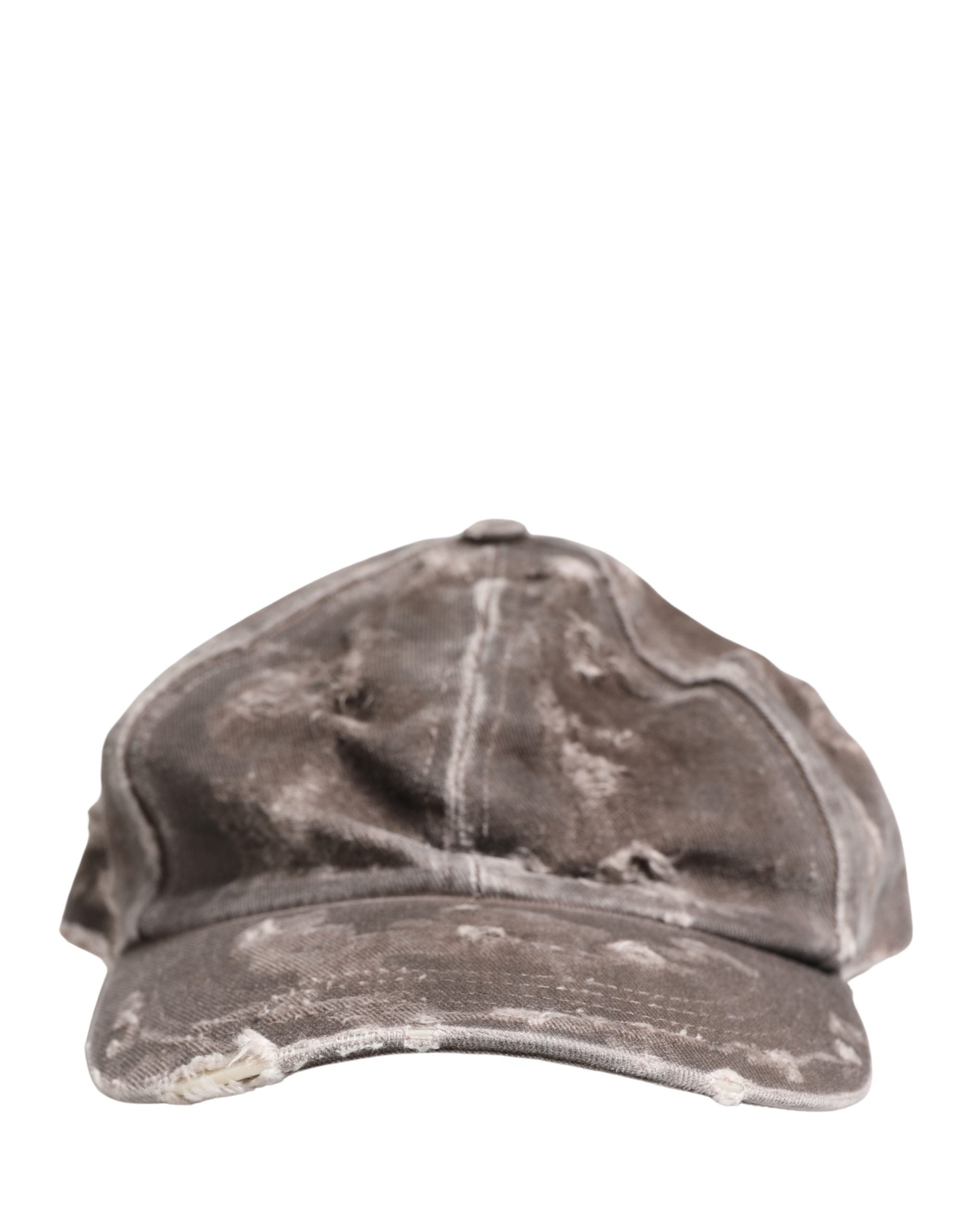 Dolce & Gabbana Men Brown Cotton Distressed Baseball Capello Hat Dolce & Gabbana