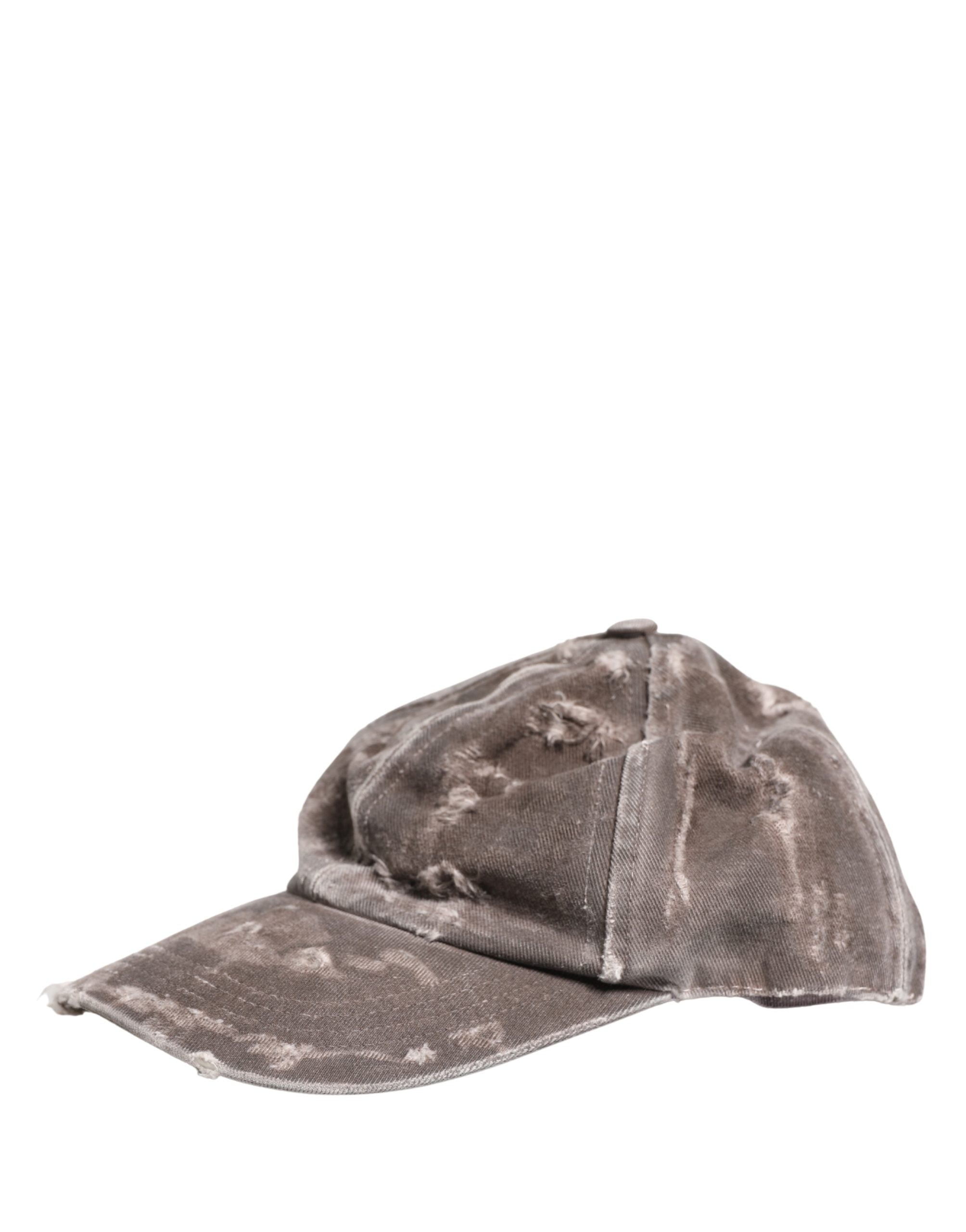 Dolce & Gabbana Men Brown Cotton Distressed Baseball Capello Hat Dolce & Gabbana