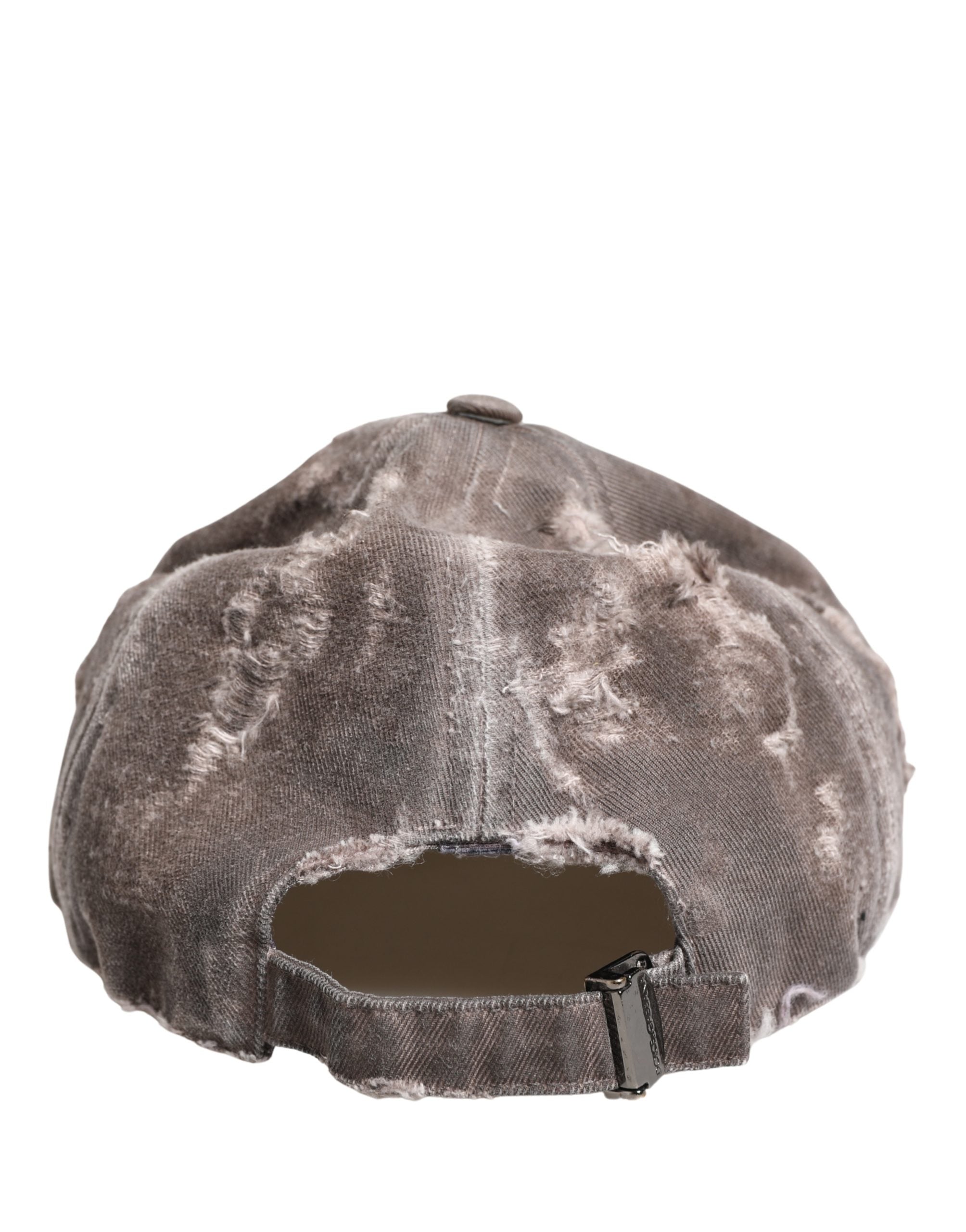 Dolce & Gabbana Men Brown Cotton Distressed Baseball Capello Hat Dolce & Gabbana