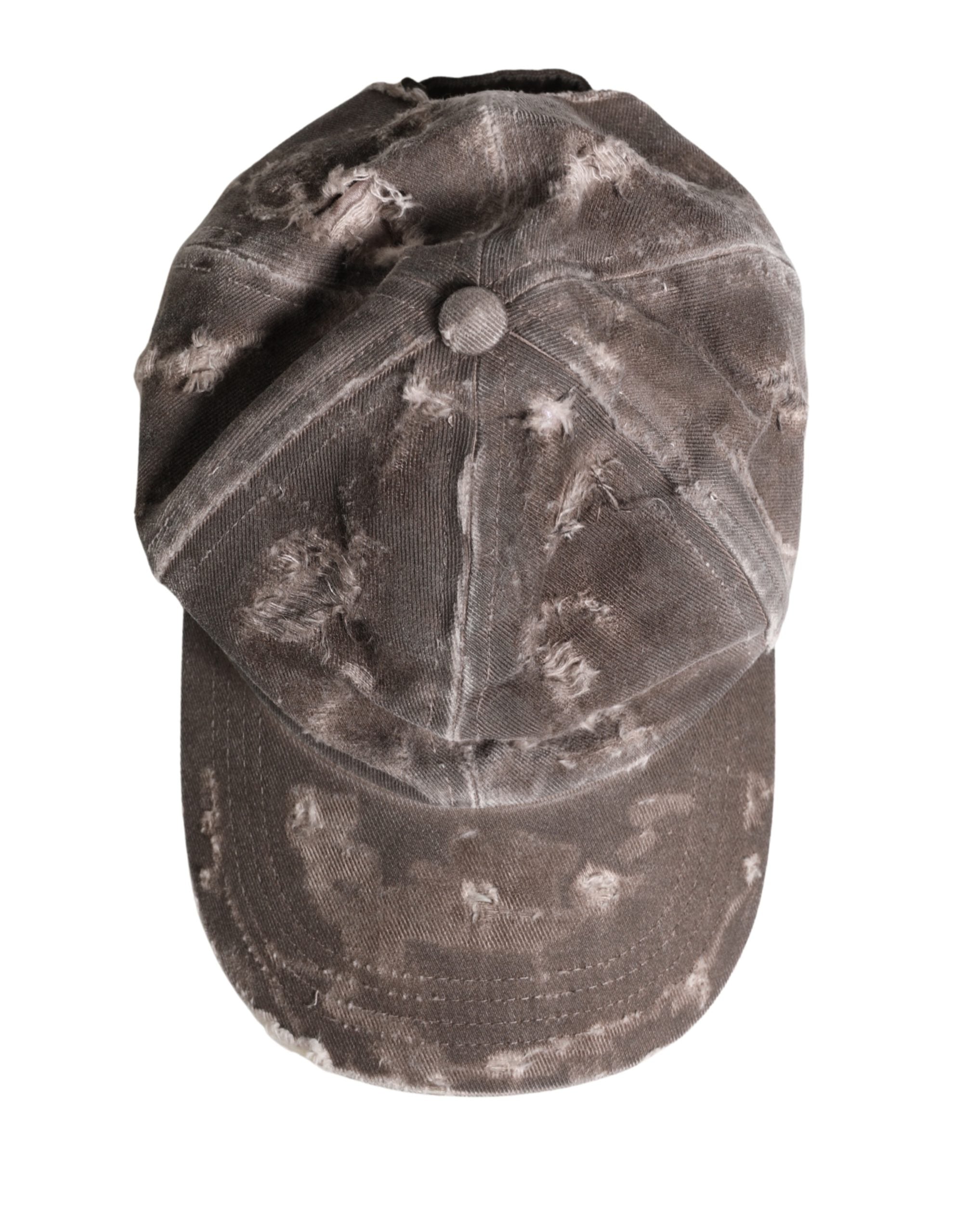 Dolce & Gabbana Men Brown Cotton Distressed Baseball Capello Hat Dolce & Gabbana