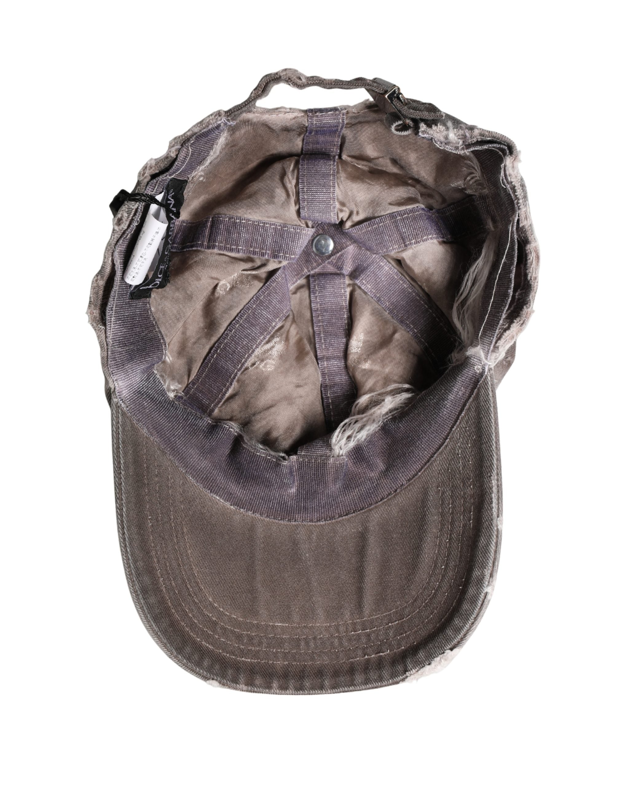 Dolce & Gabbana Men Brown Cotton Distressed Baseball Capello Hat Dolce & Gabbana