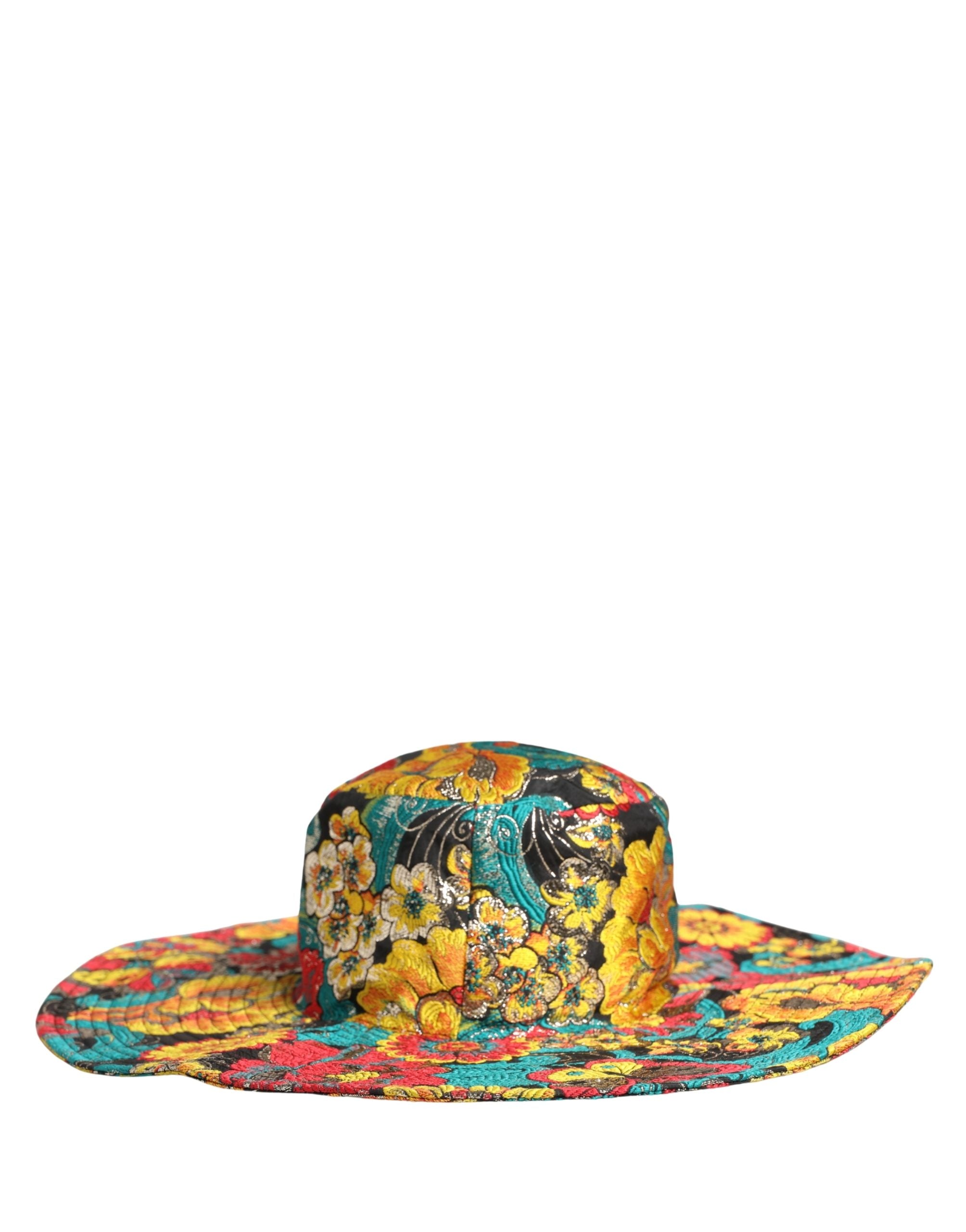 Dolce & Gabbana Men Multicolor Brocade Wide Brim Fisherman Capello Hat Dolce & Gabbana