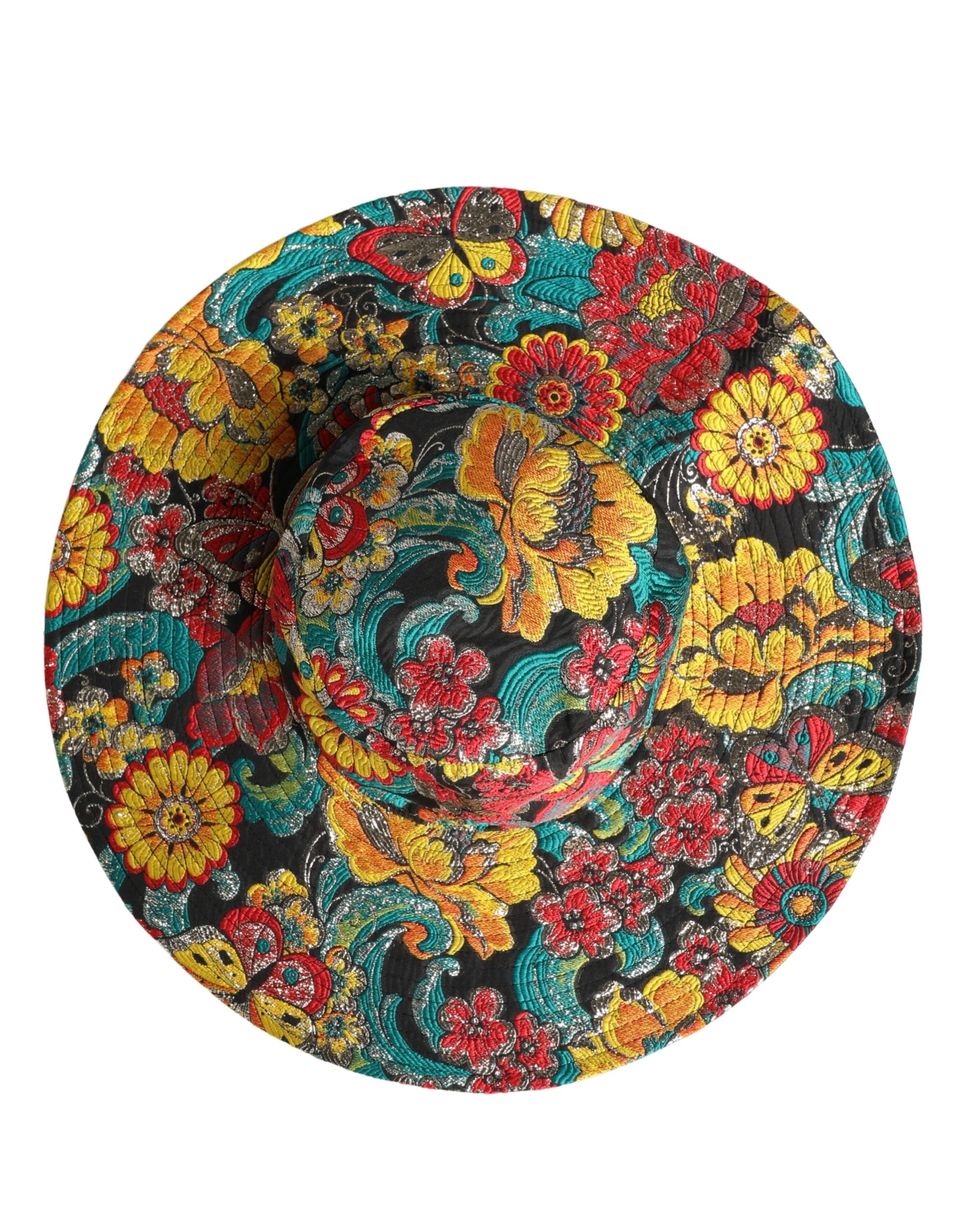 Dolce & Gabbana Men Multicolor Brocade Wide Brim Fisherman Capello Hat Dolce & Gabbana