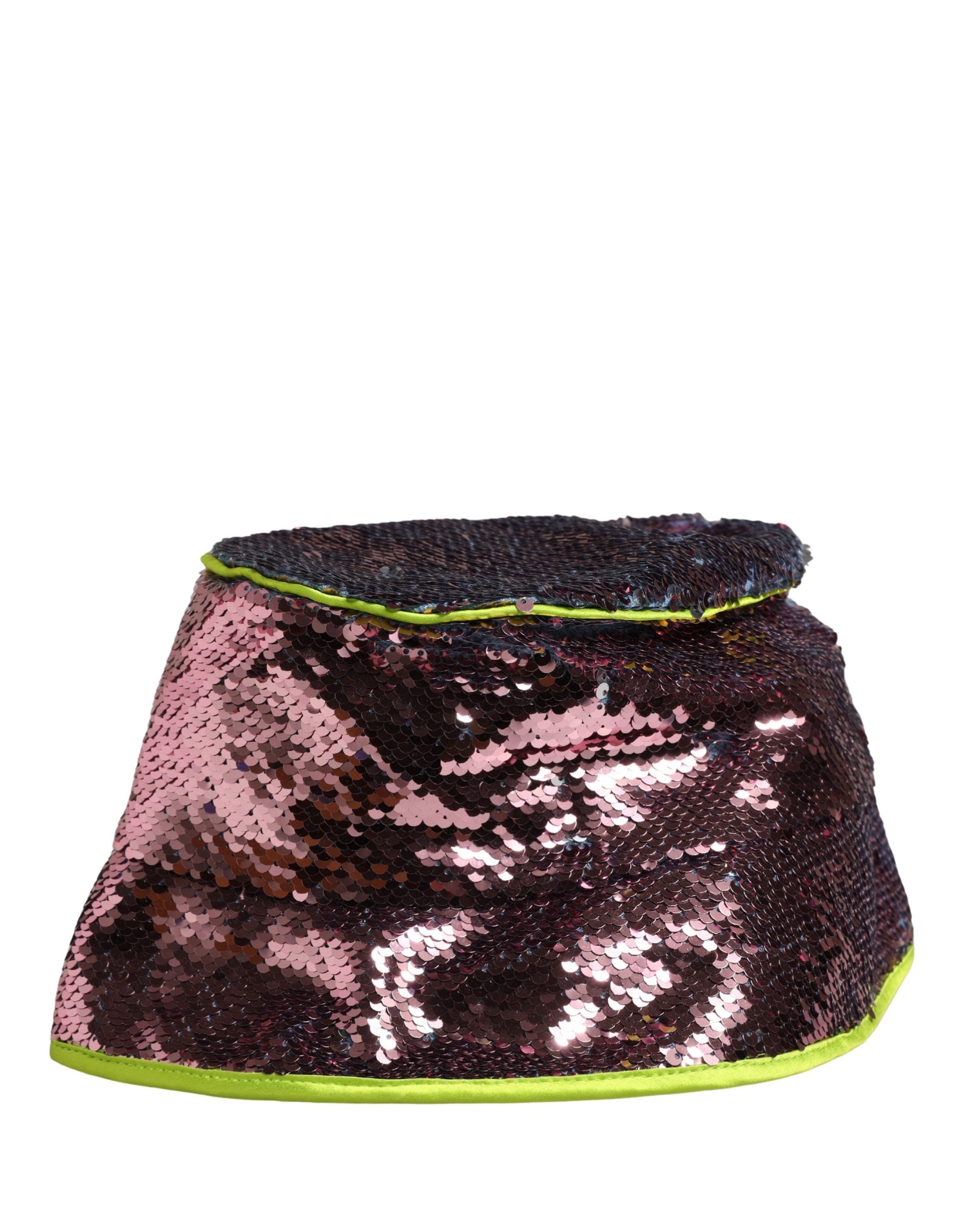 Dolce & Gabbana Men Purple Sequined Bucket Fisherman Capello Hat Dolce & Gabbana