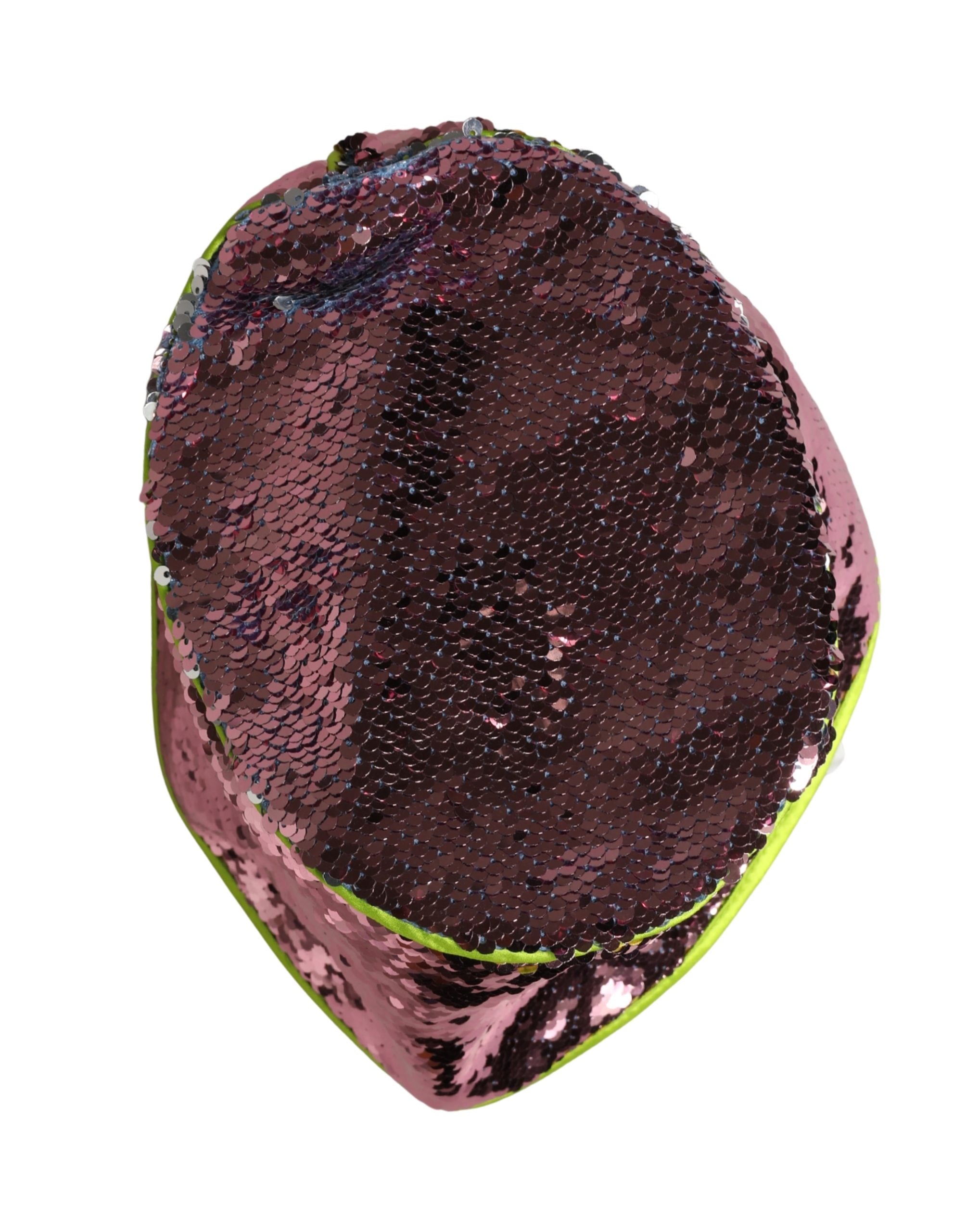 Dolce & Gabbana Men Purple Sequined Bucket Fisherman Capello Hat Dolce & Gabbana